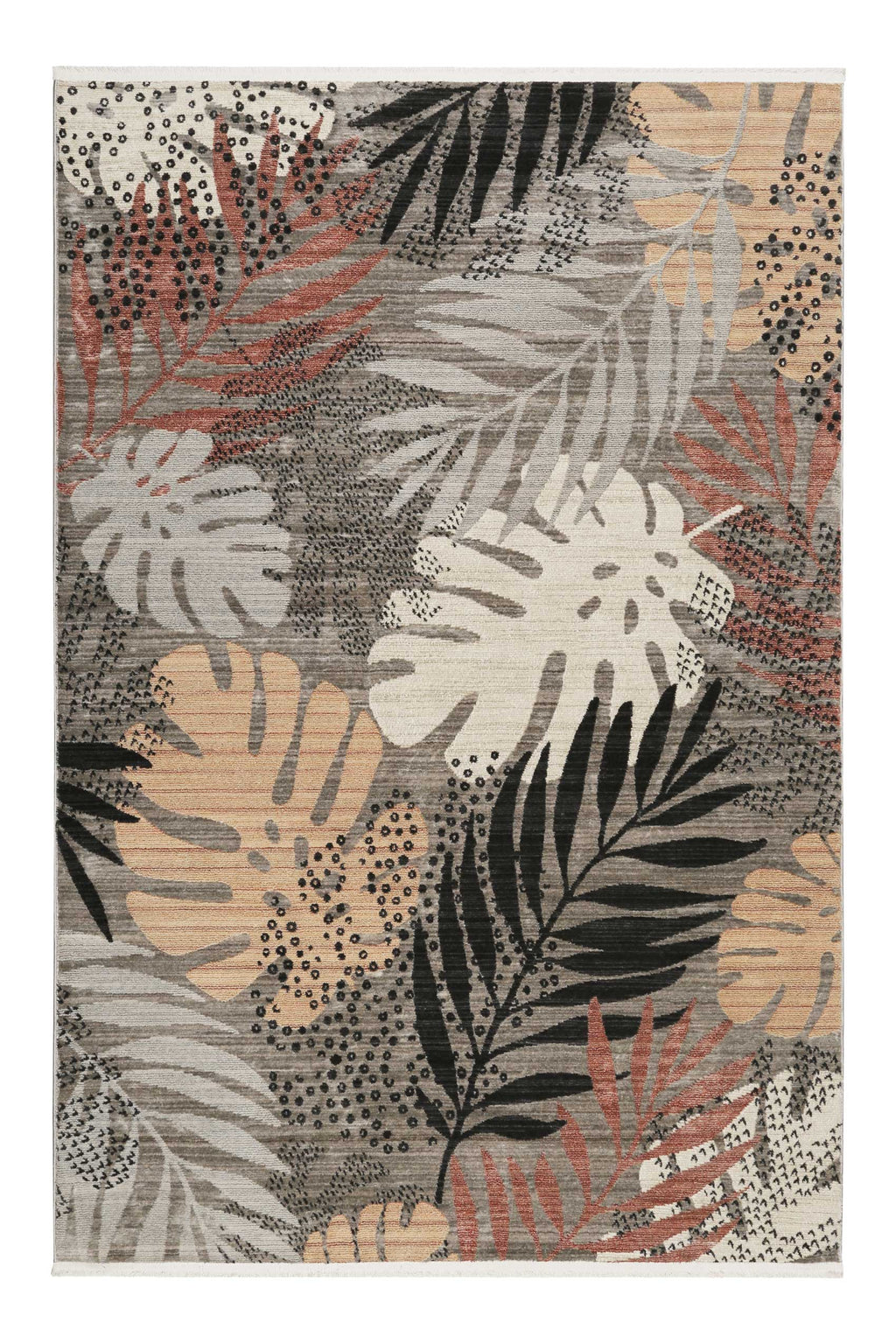Esprit Teppich grau beige rot  Kurzflor "Florence"