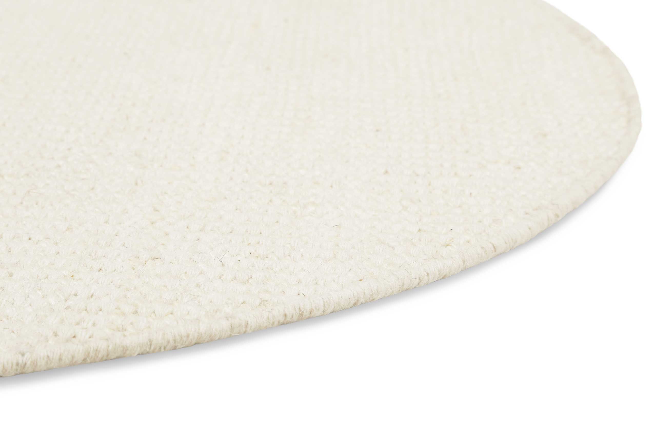 Esprit Kelim Teppich Rund Creme Weiß aus Jute & Wolle "Gobi"