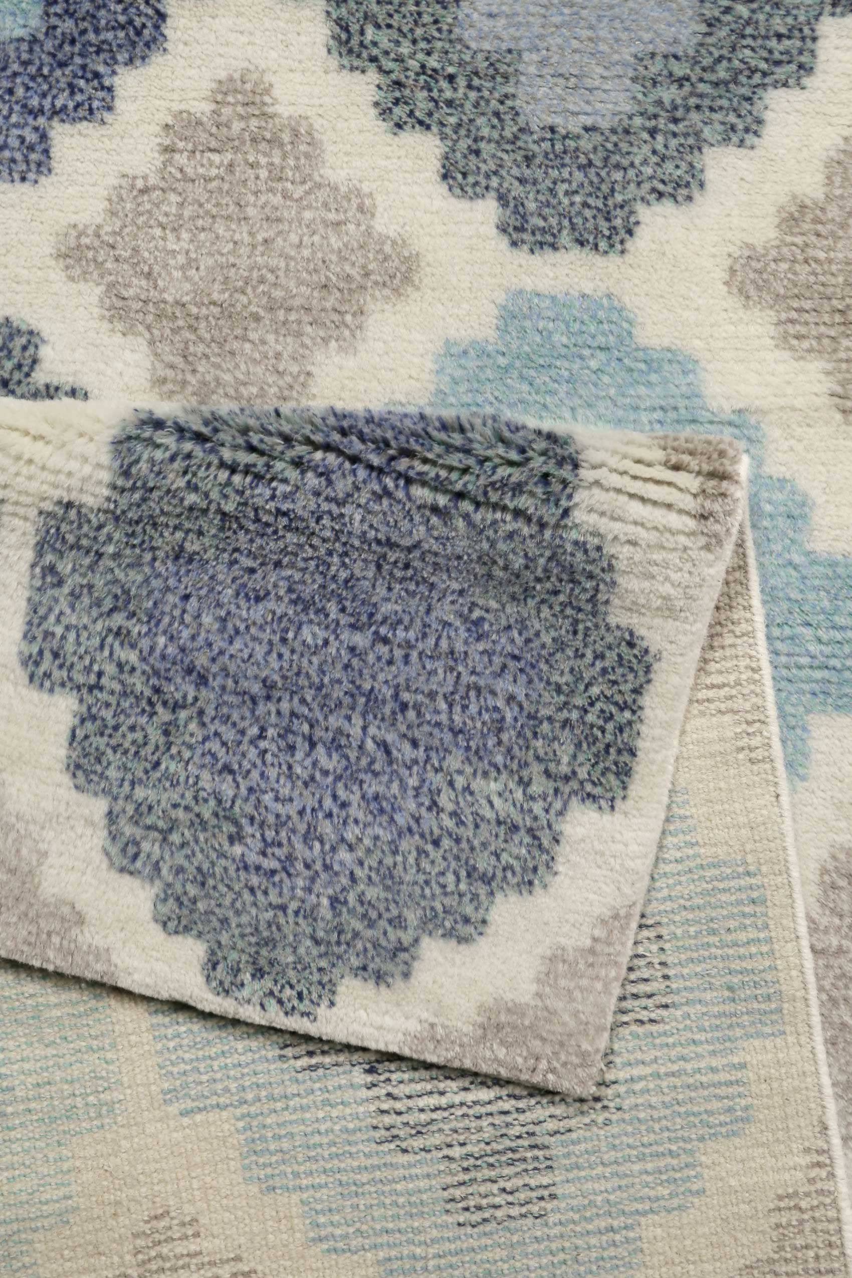 Esprit Teppich Türkis Blau handgewebt aus Wolle "Nilas Haute"