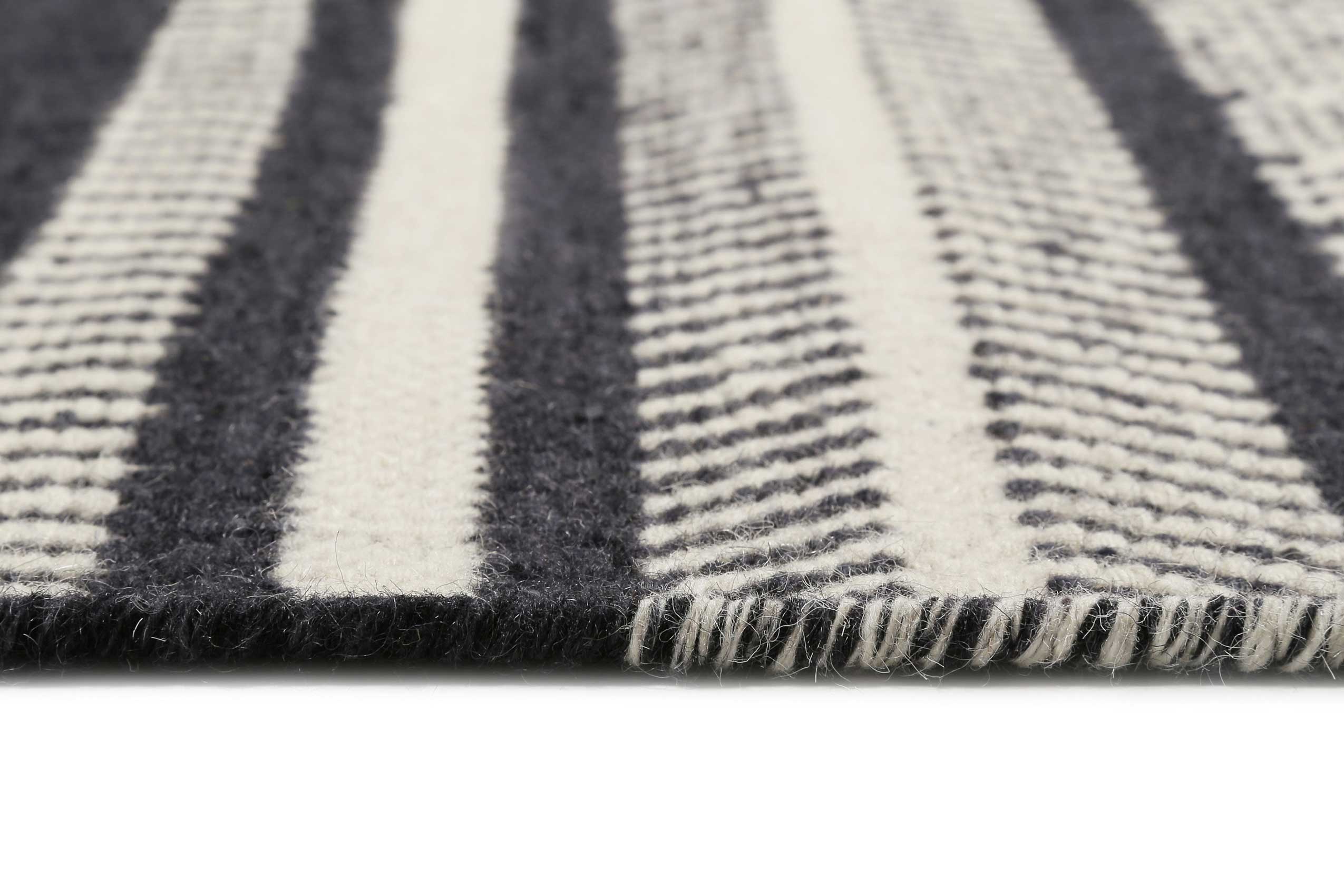 Esprit Kelim Teppich Schwarz Beige aus Wolle "Hudson"