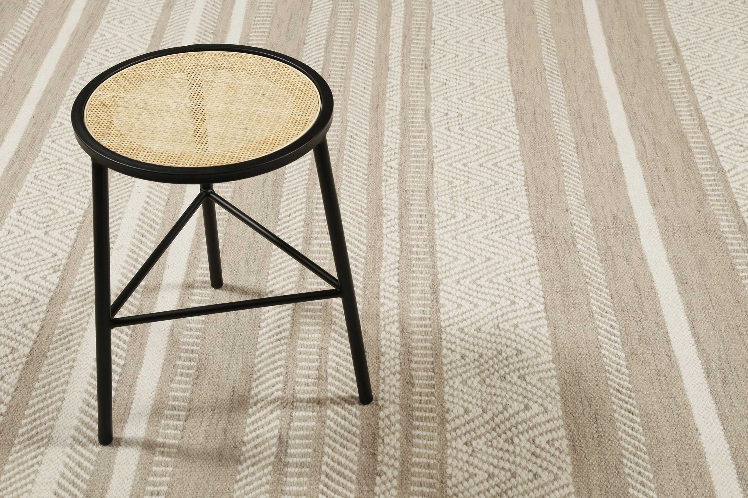 Esprit Kelim Teppich Beige Sand aus Wolle "Hudson"