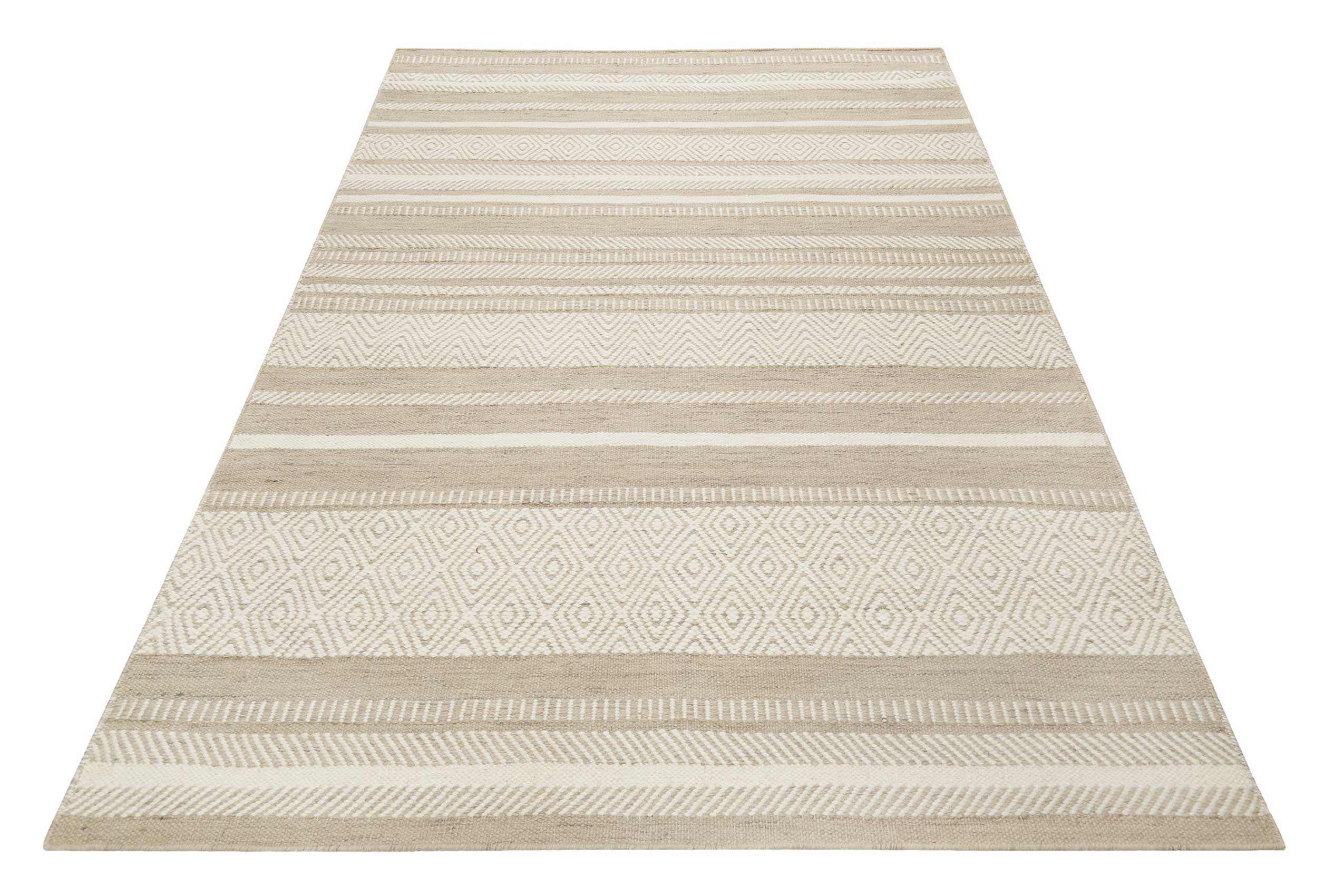 Esprit Kelim Teppich Beige Sand aus Wolle "Hudson"