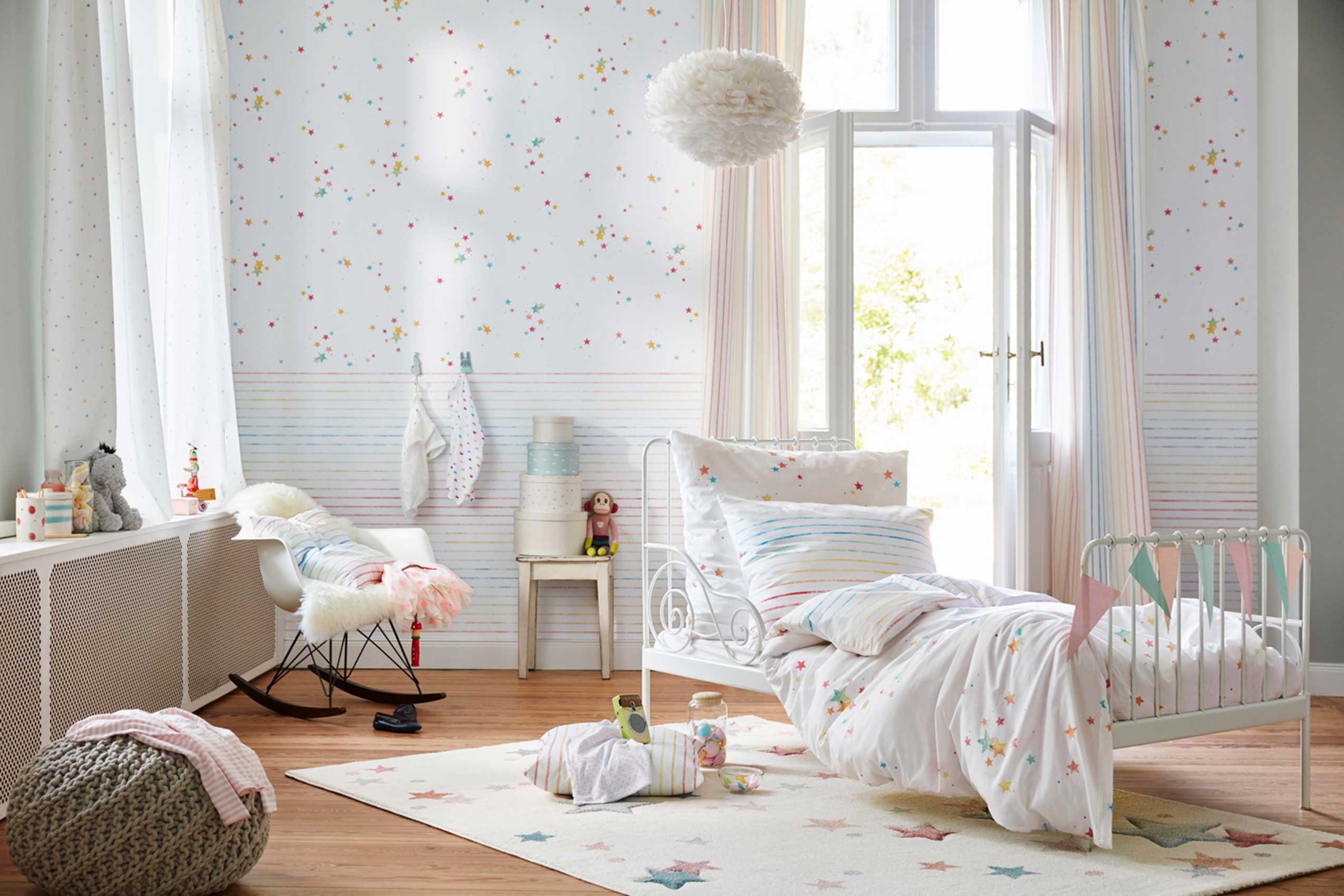 Esprit Kinderteppich beige rosa grau blau "Jonne"
