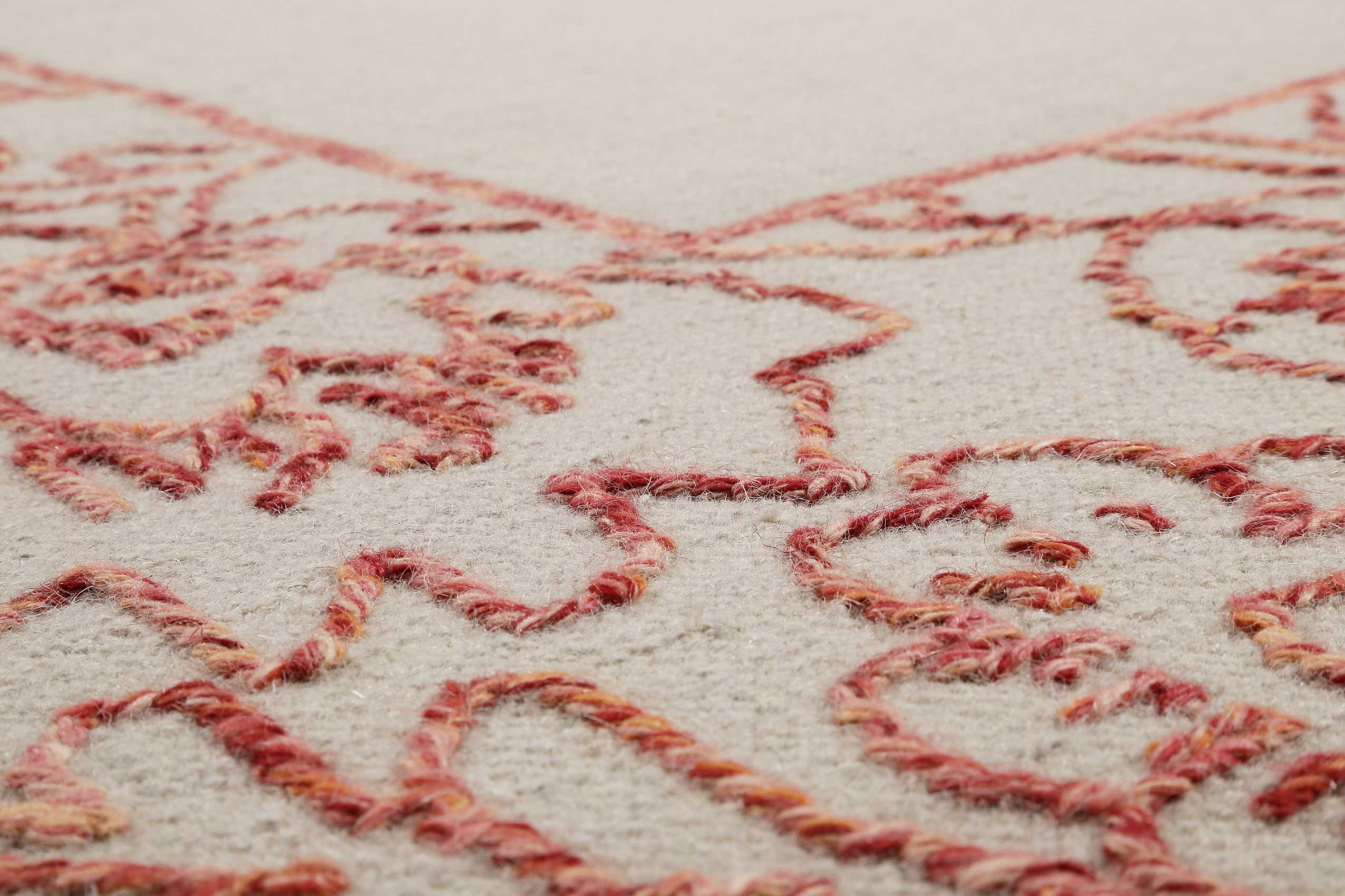 Esprit Kelim Teppich Beige Rot aus Wolle "Kayla Border"