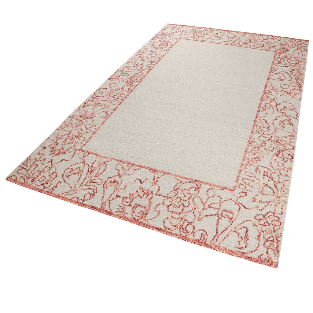 Esprit Kelim Teppich Beige Rot aus Wolle "Kayla Border"