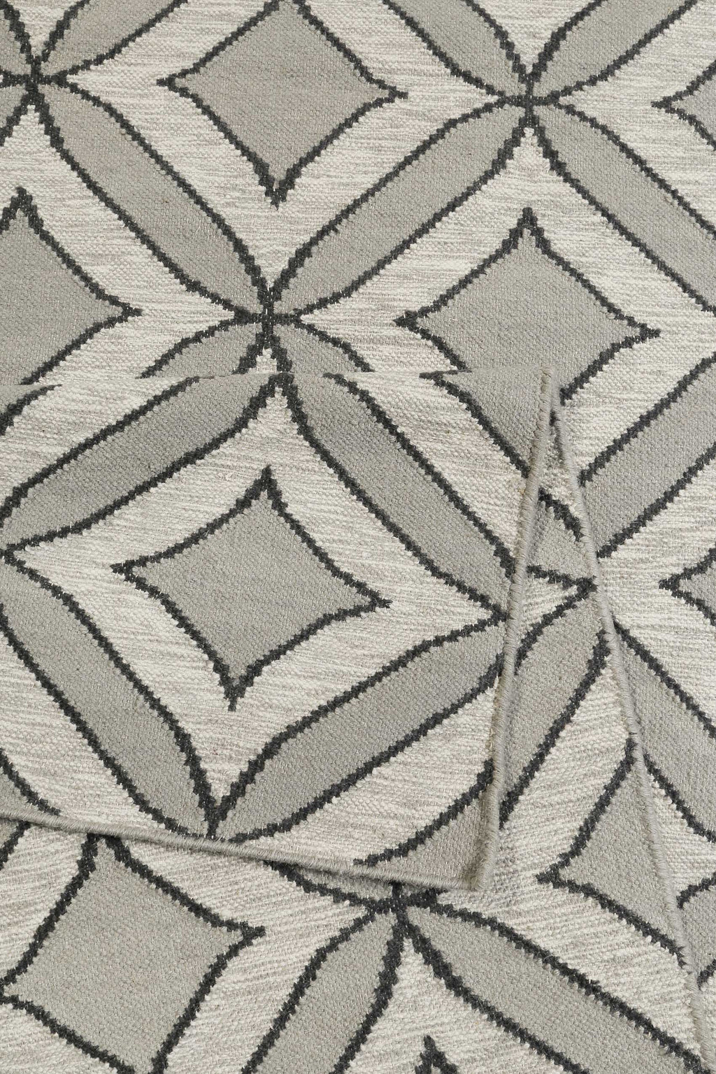 Esprit Kelim Teppich Hellgrau aus Wolle "Kian"