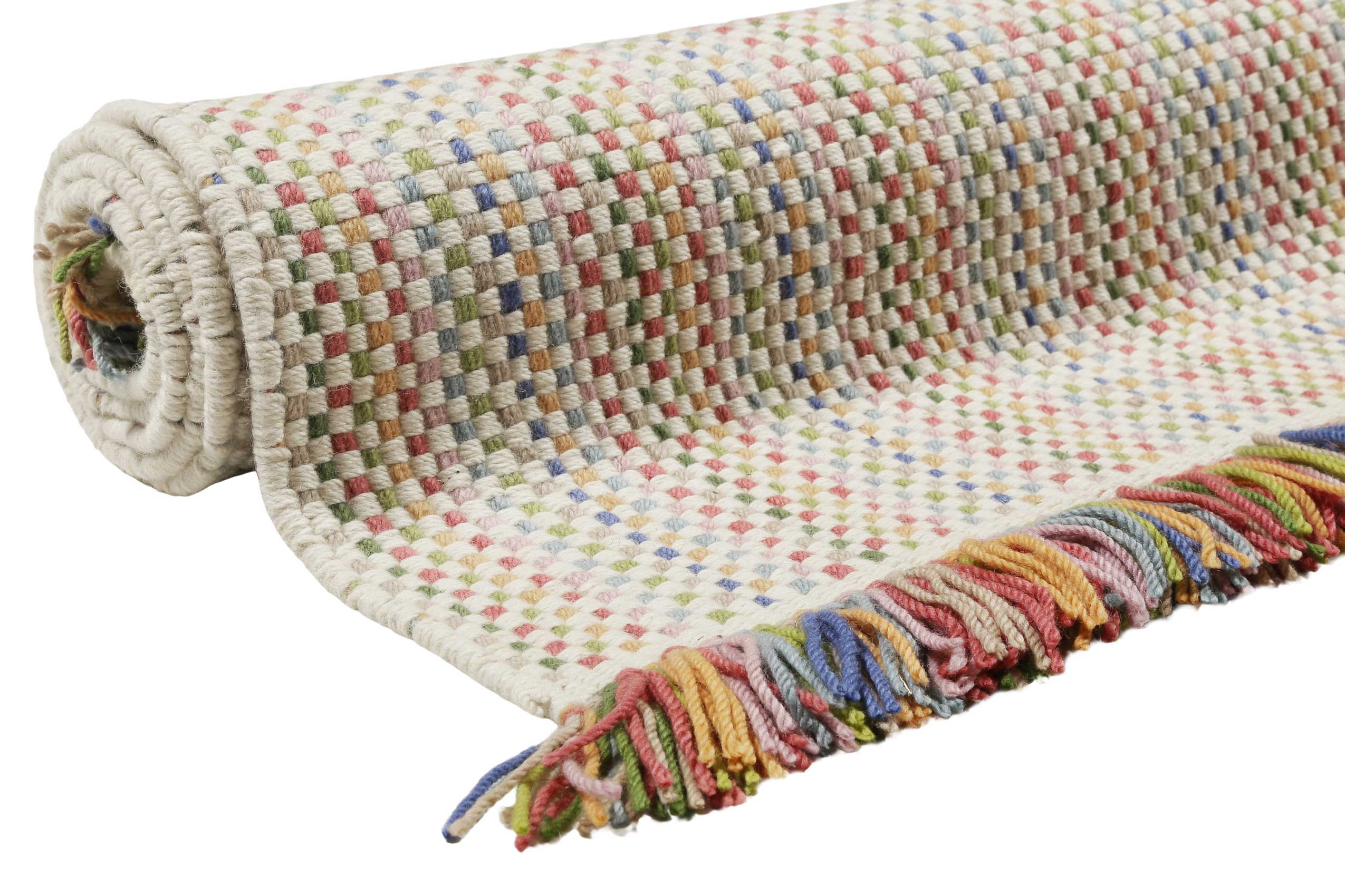 Esprit Kelim Teppich Bunt aus Wolle "Kids Durrie"