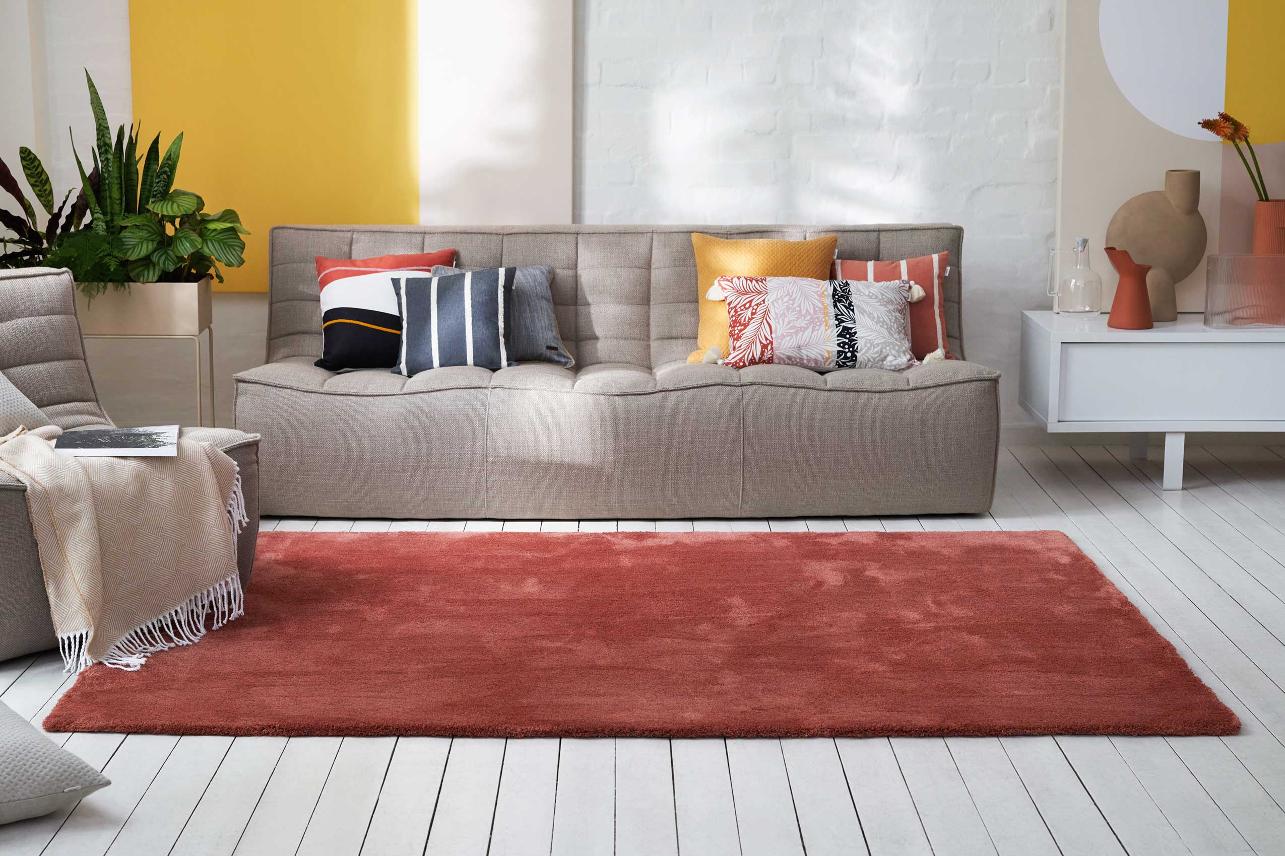 Esprit Teppich Ziegel Rot Hochflor "Loft"