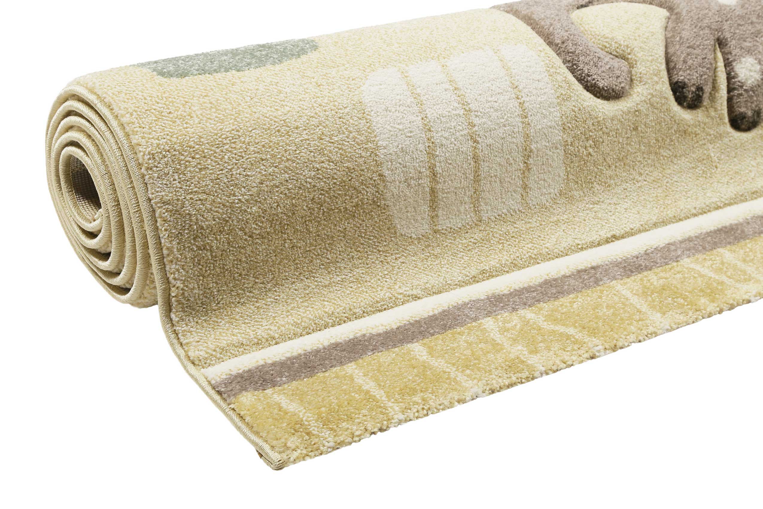 Esprit Kinderteppich Beige Gelb meliert "Lucky Zoo 2.0"