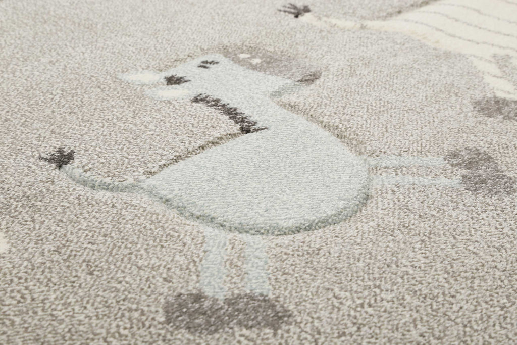 Esprit Kinderteppich Grau meliert "Lucky Zoo 2.0"