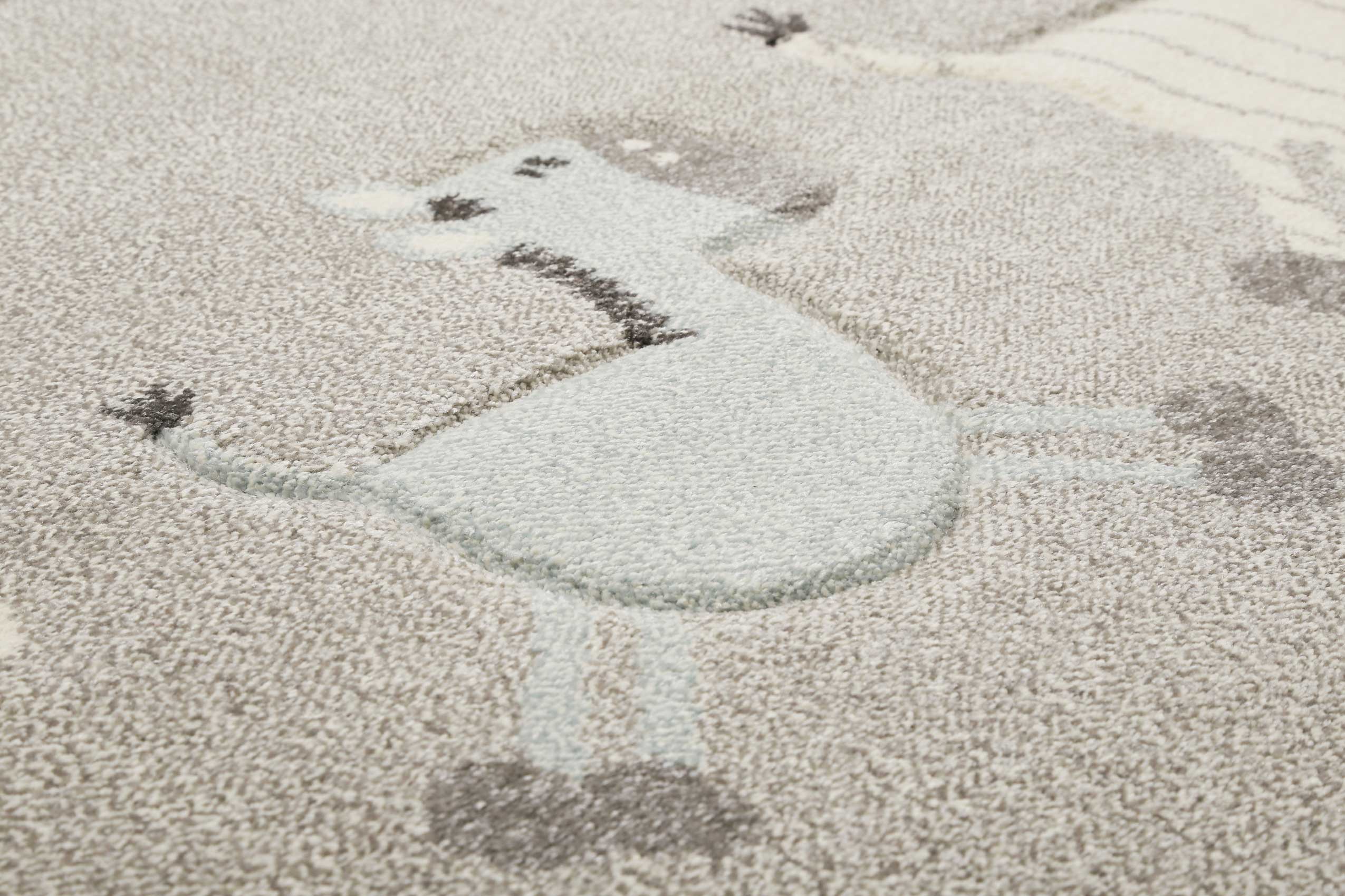 Esprit Kinderteppich Grau meliert "Lucky Zoo 2.0"