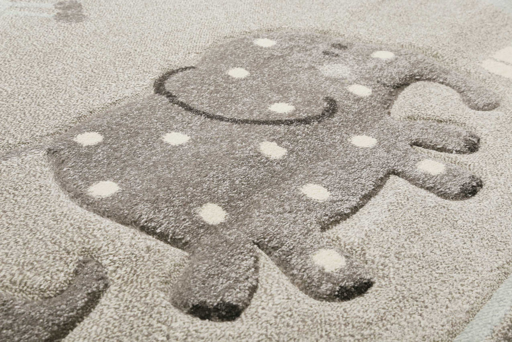 Esprit Kinderteppich Grau meliert "Lucky Zoo 2.0"