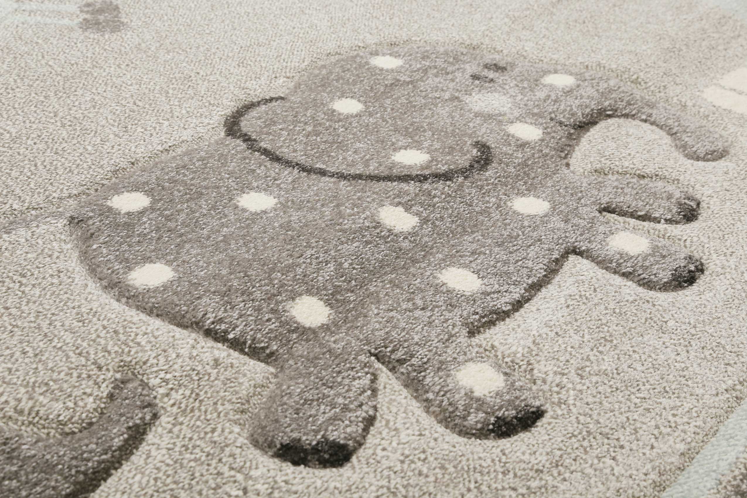 Esprit Kinderteppich Grau meliert "Lucky Zoo 2.0"