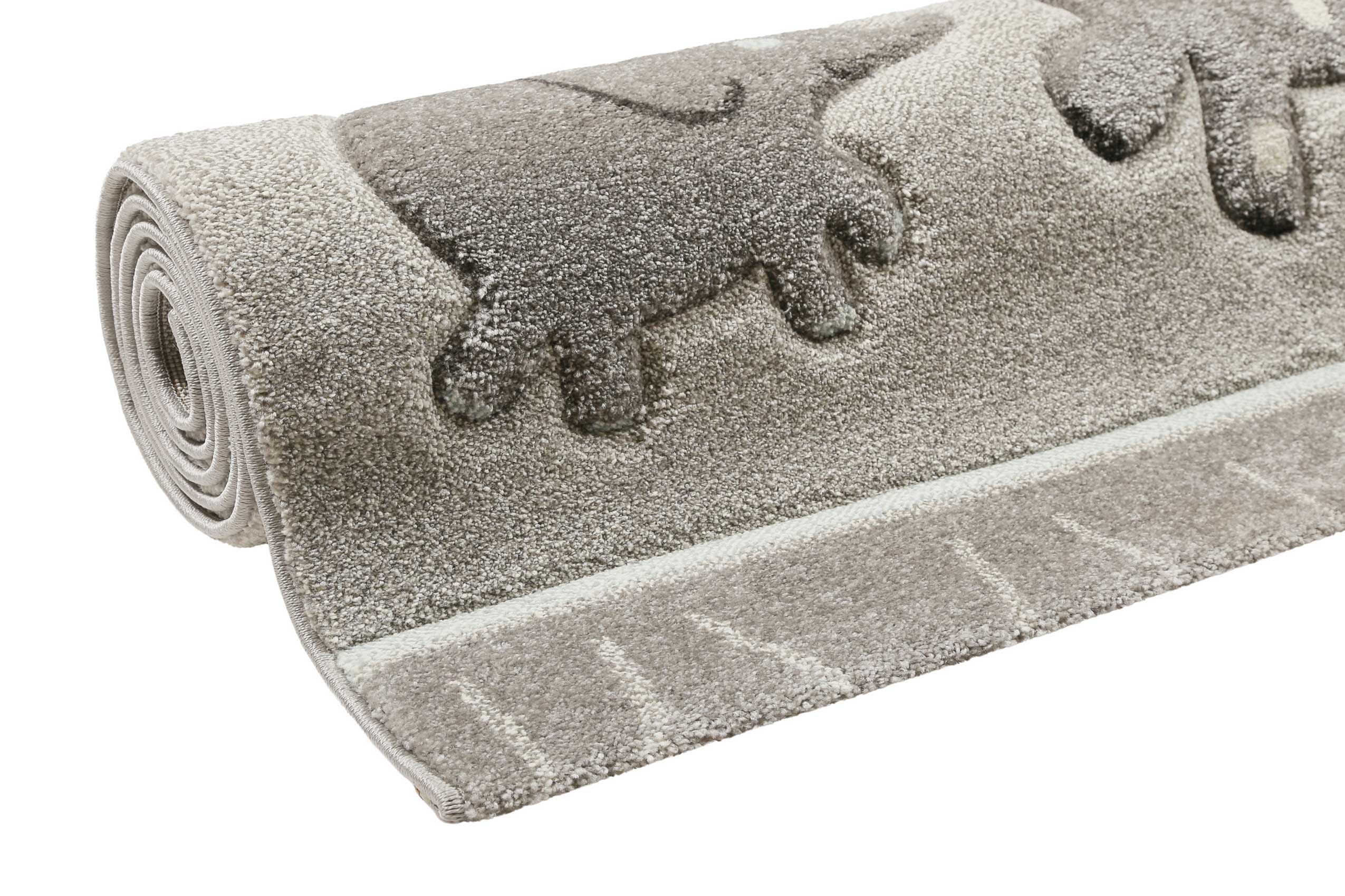 Esprit Kinderteppich Grau meliert "Lucky Zoo 2.0"