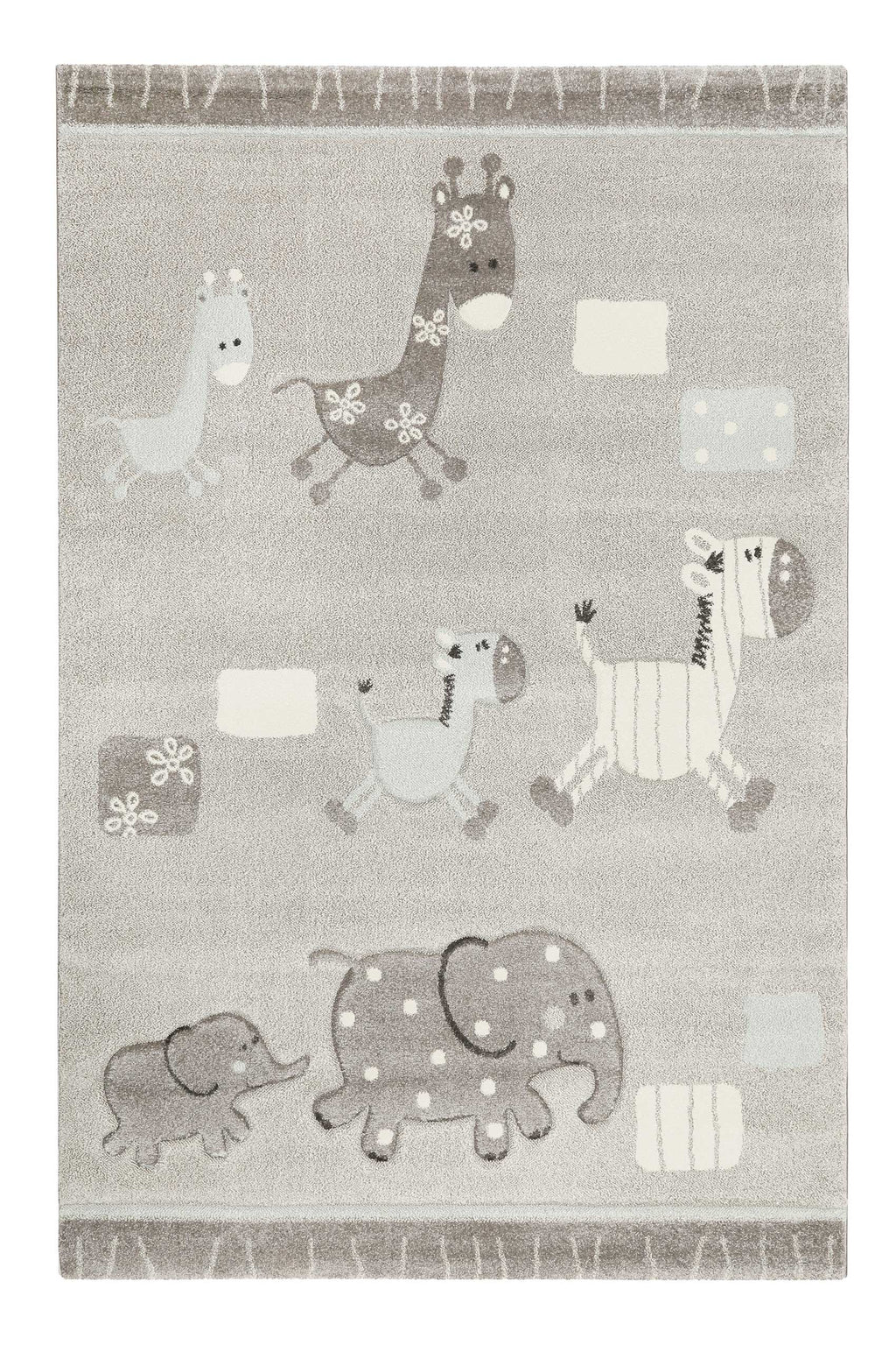 Esprit Kinderteppich Grau meliert "Lucky Zoo 2.0"