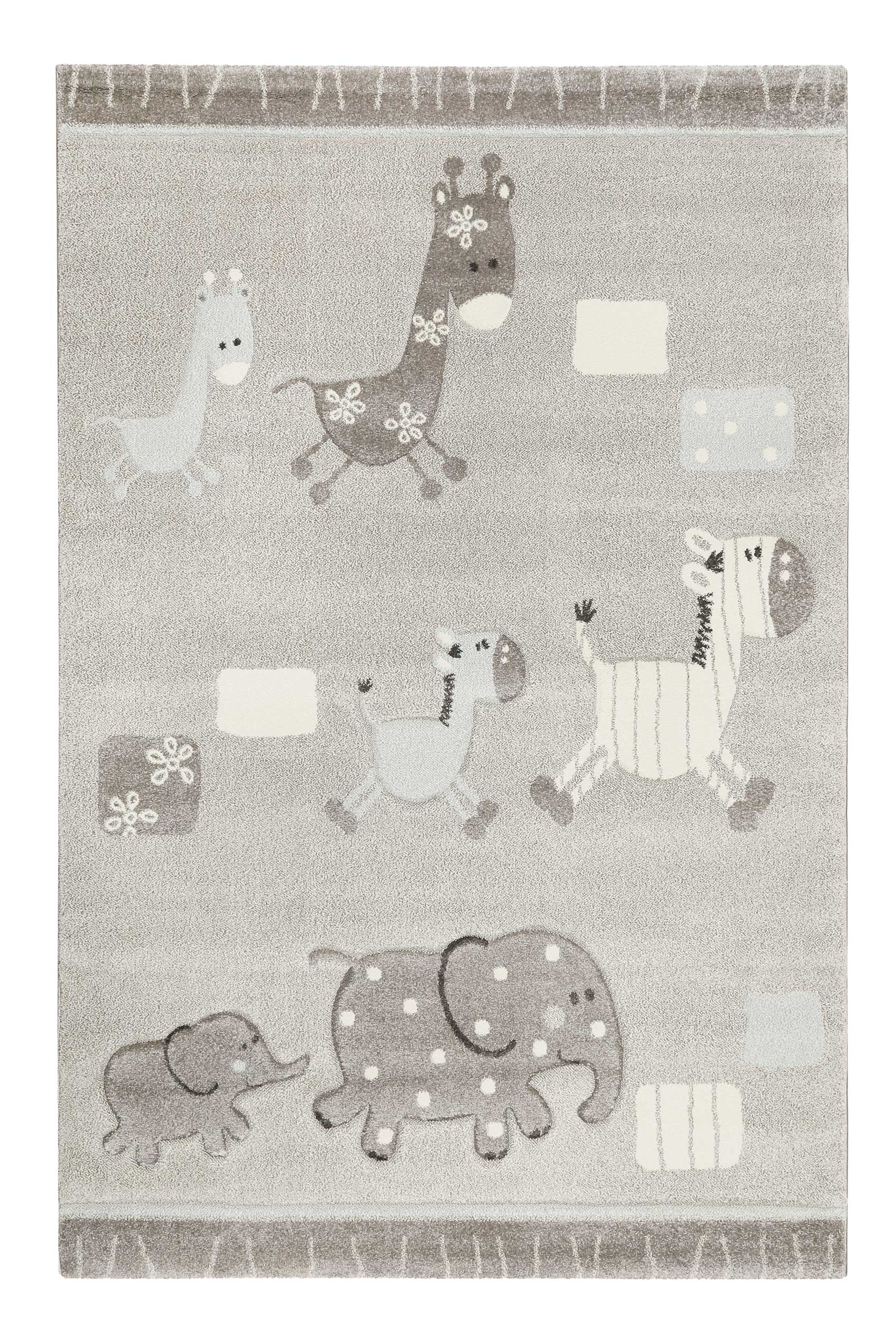 Esprit Kinderteppich Grau meliert "Lucky Zoo 2.0"