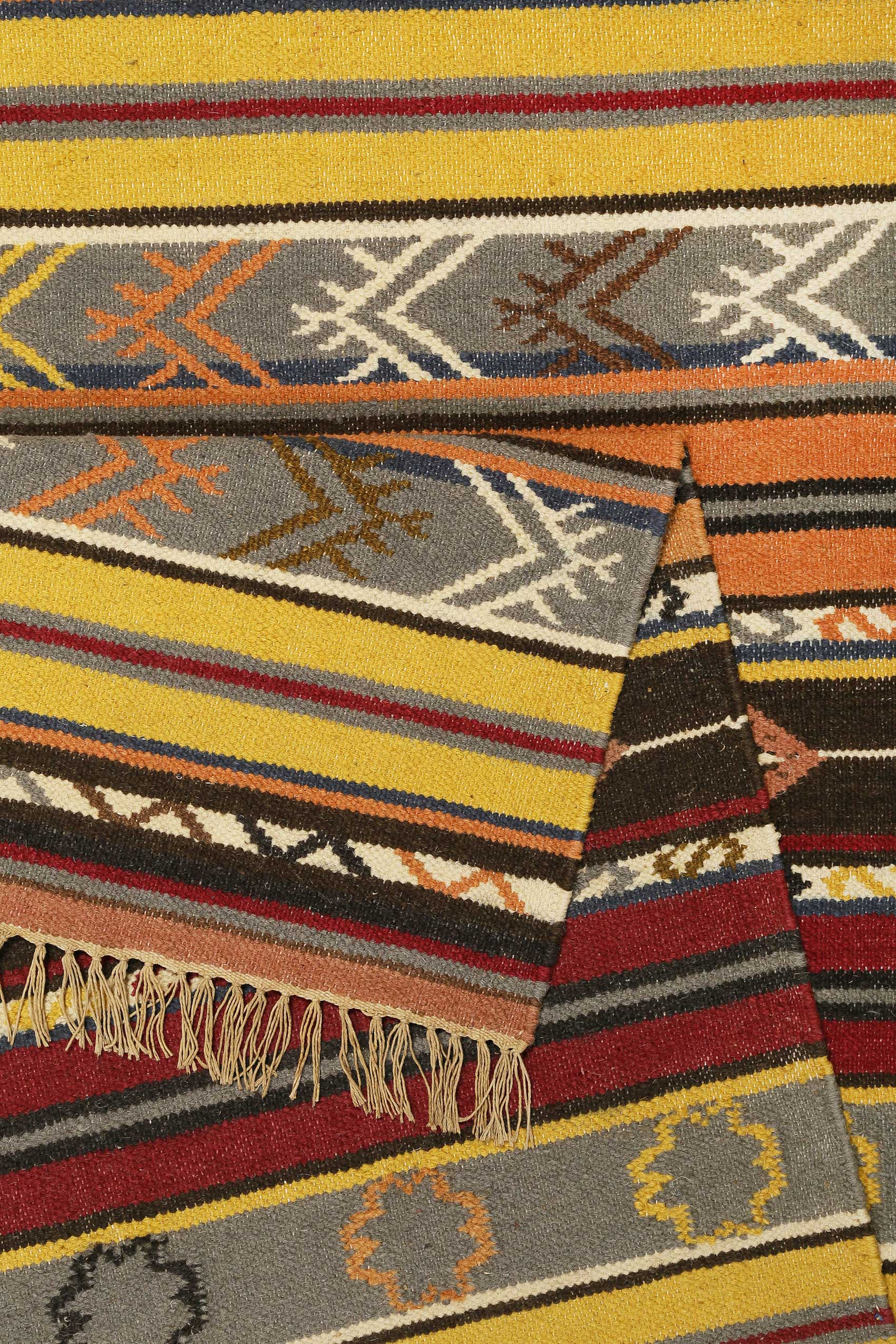 Esprit Kelim Teppich Bunt aus Wolle "Mahal"