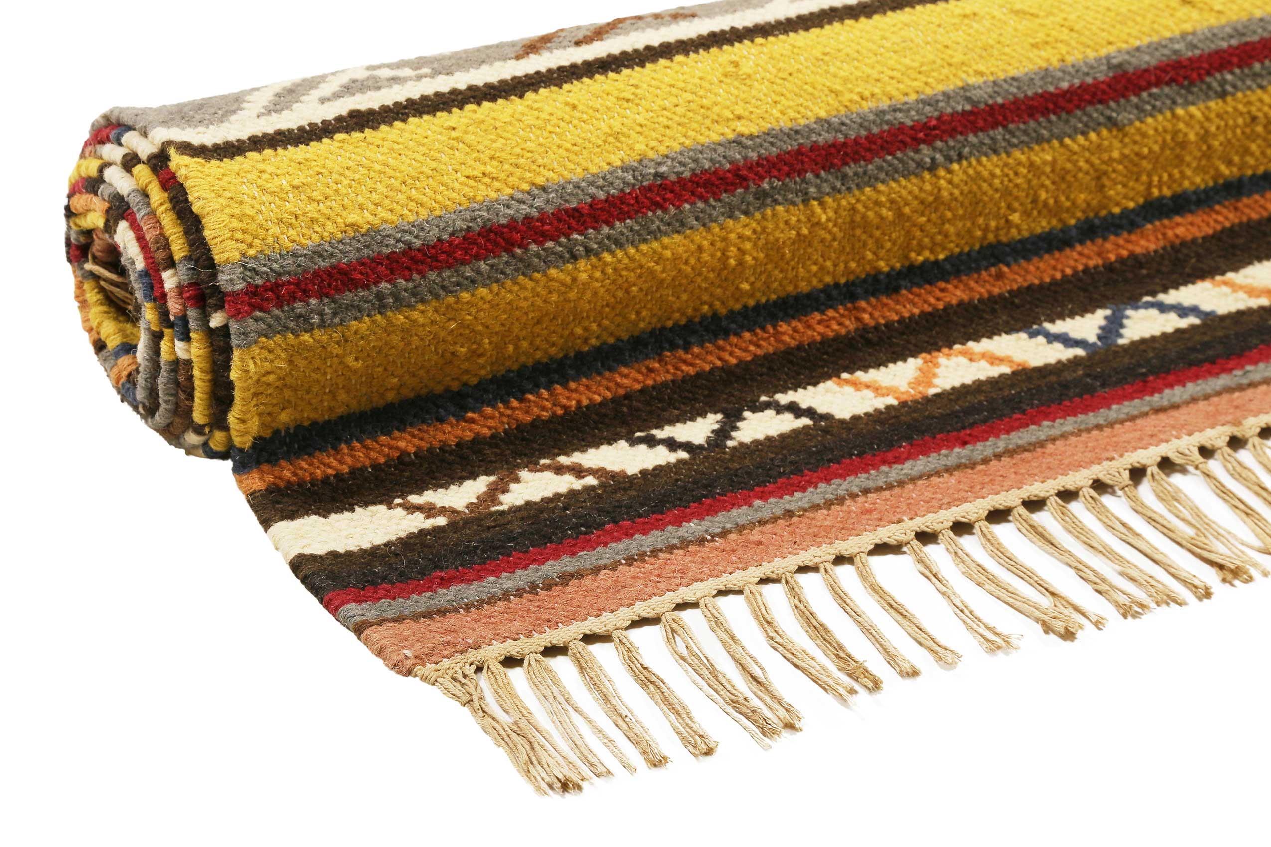 Esprit Kelim Teppich Bunt aus Wolle "Mahal"
