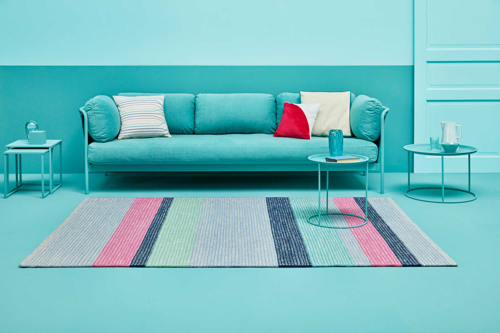 Esprit Kelim Teppich Blau Pink aus Wolle "Makon Kelim"