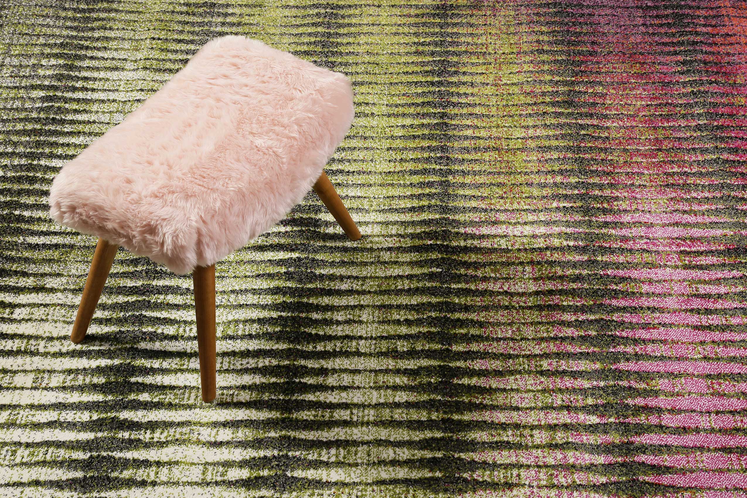 Esprit Teppich Grün Pink Kurzflor "OceanView"