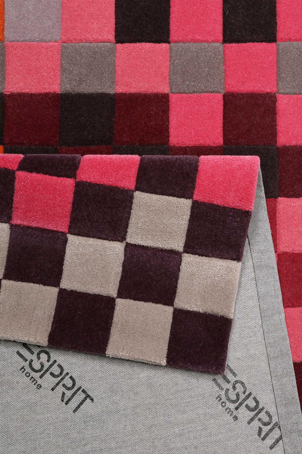 Esprit Wollteppich Rot Pink Bunt "Pixel"
