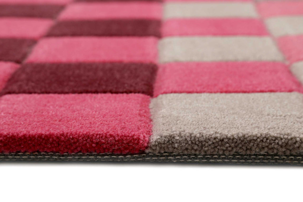 Esprit Wollteppich Rot Pink Bunt "Pixel"