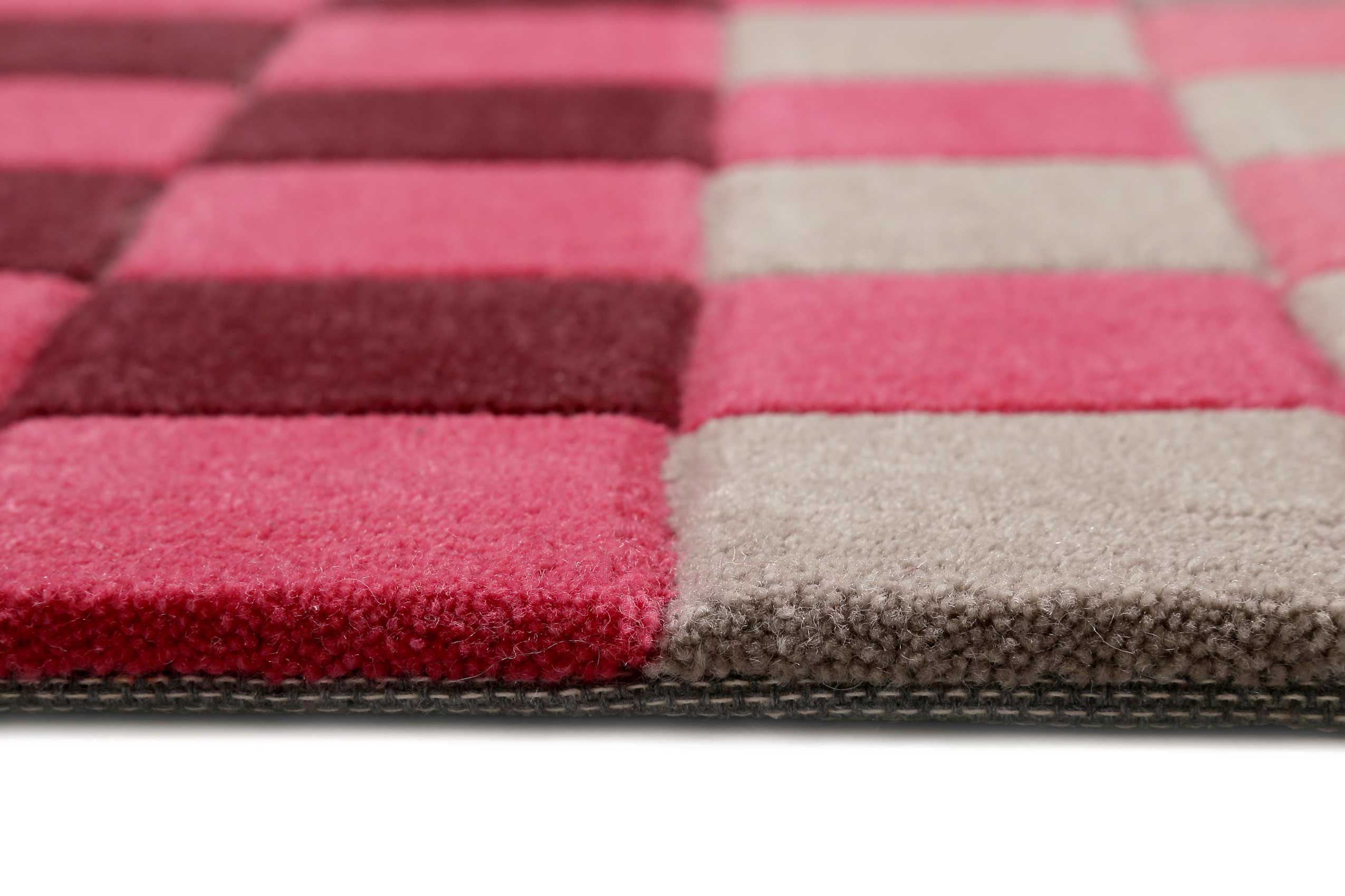 Esprit Wollteppich Rot Pink Bunt "Pixel"