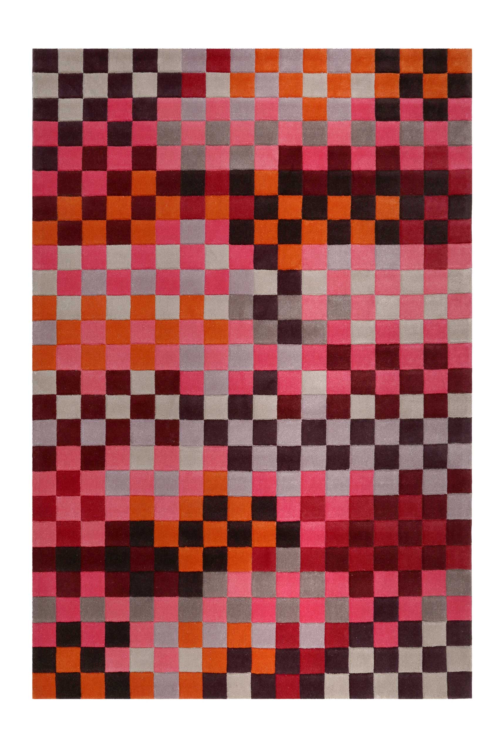 Esprit Wollteppich Rot Pink Bunt "Pixel"
