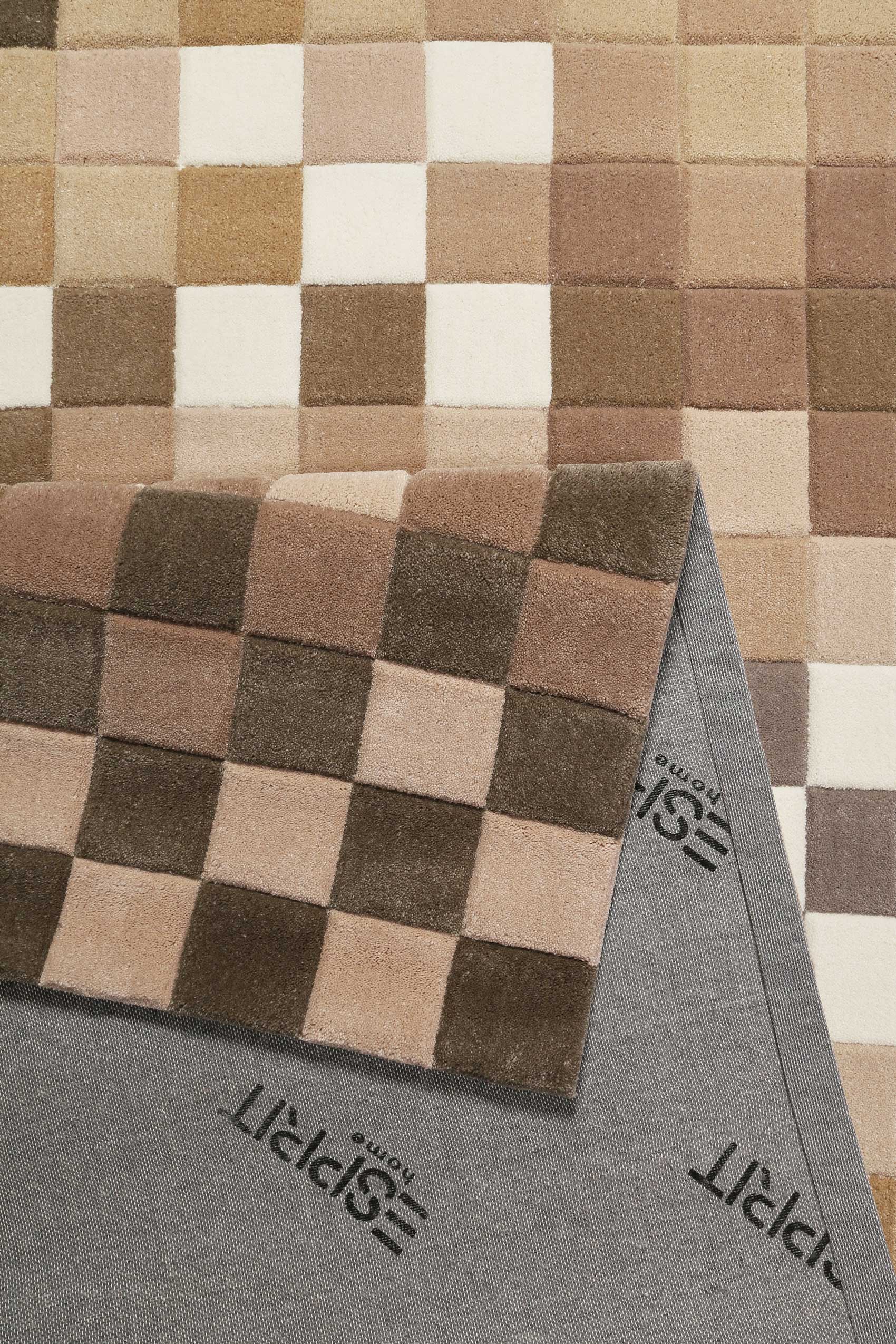 Esprit Wollteppich Beige Braun "Pixel"