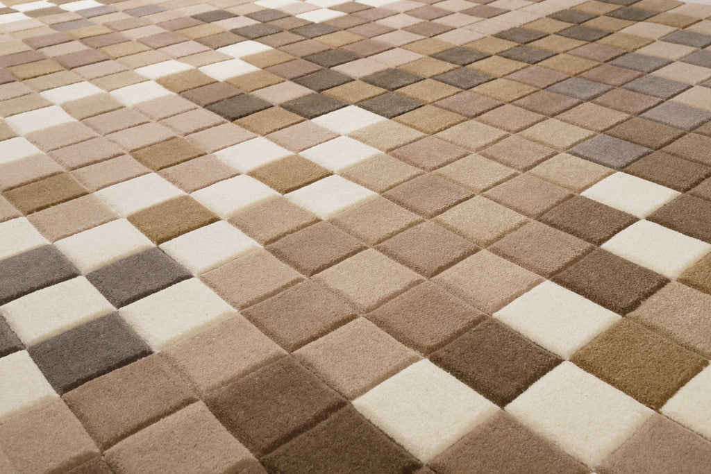 Esprit Wollteppich Beige Braun "Pixel"