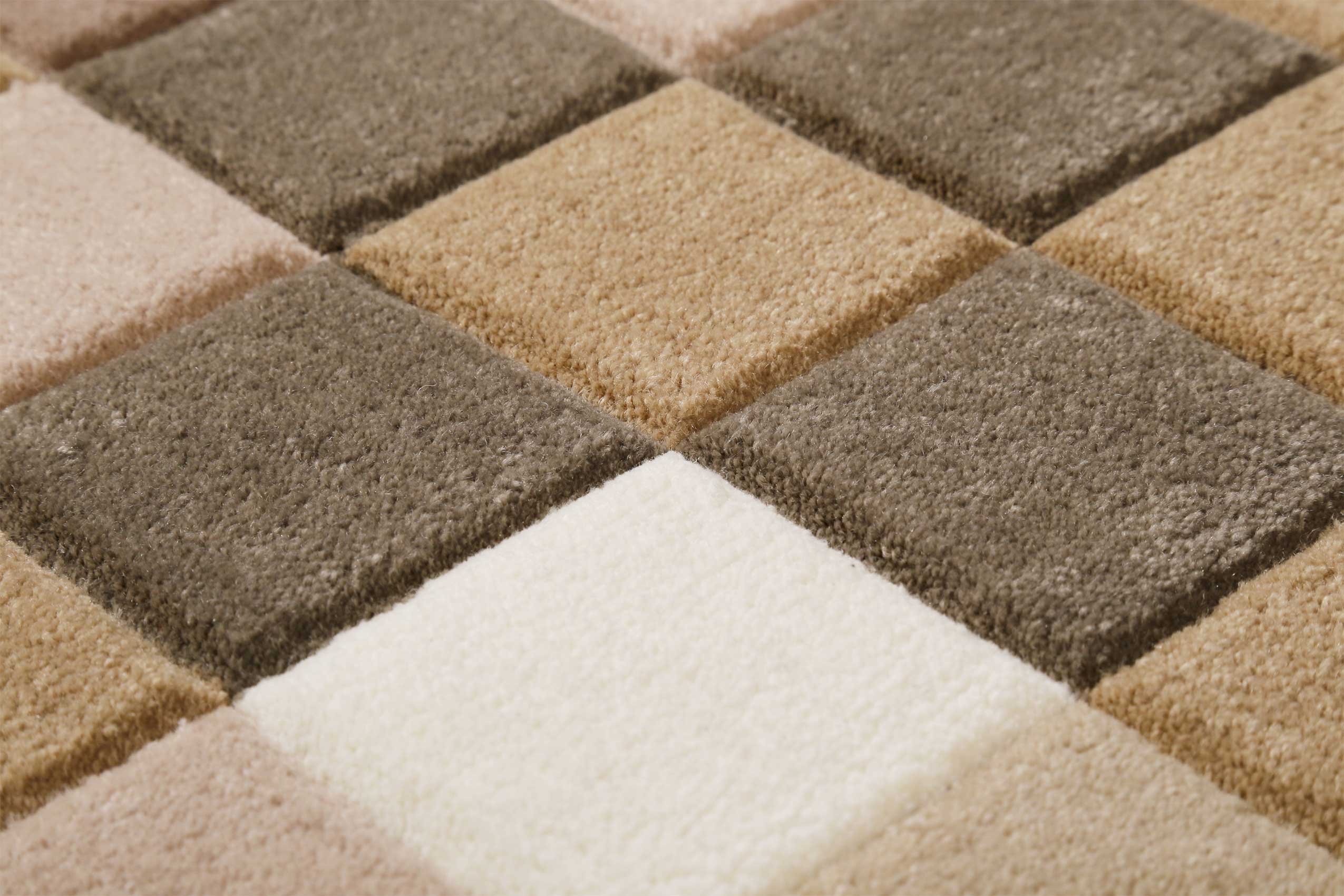 Esprit Wollteppich Beige Braun "Pixel"