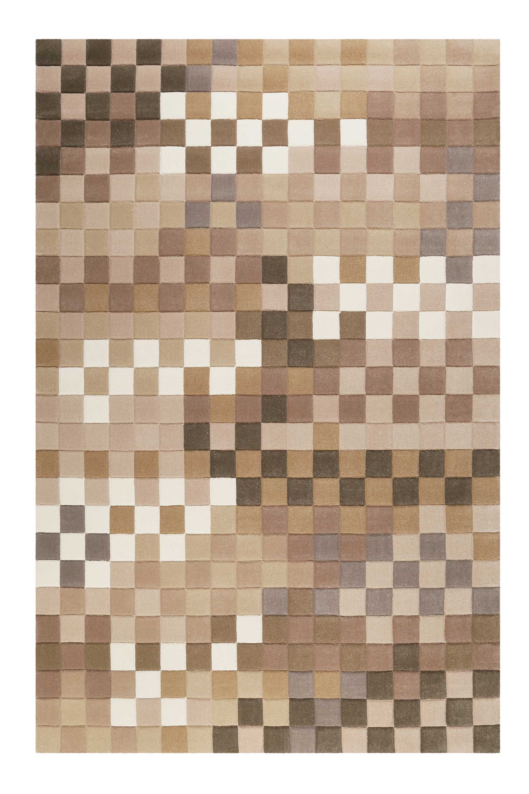 Esprit Wollteppich Beige Braun "Pixel"