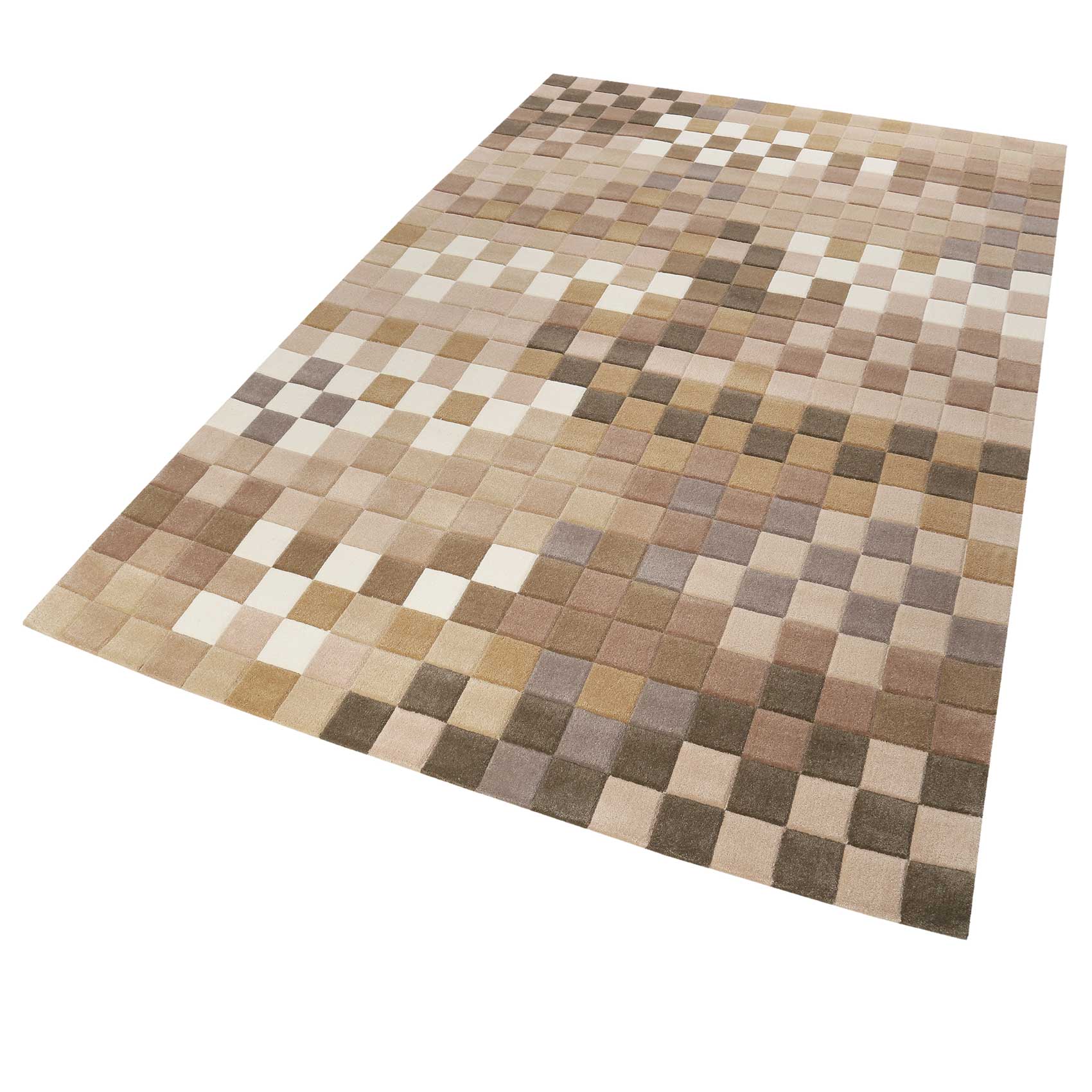 Esprit Wollteppich Beige Braun "Pixel"