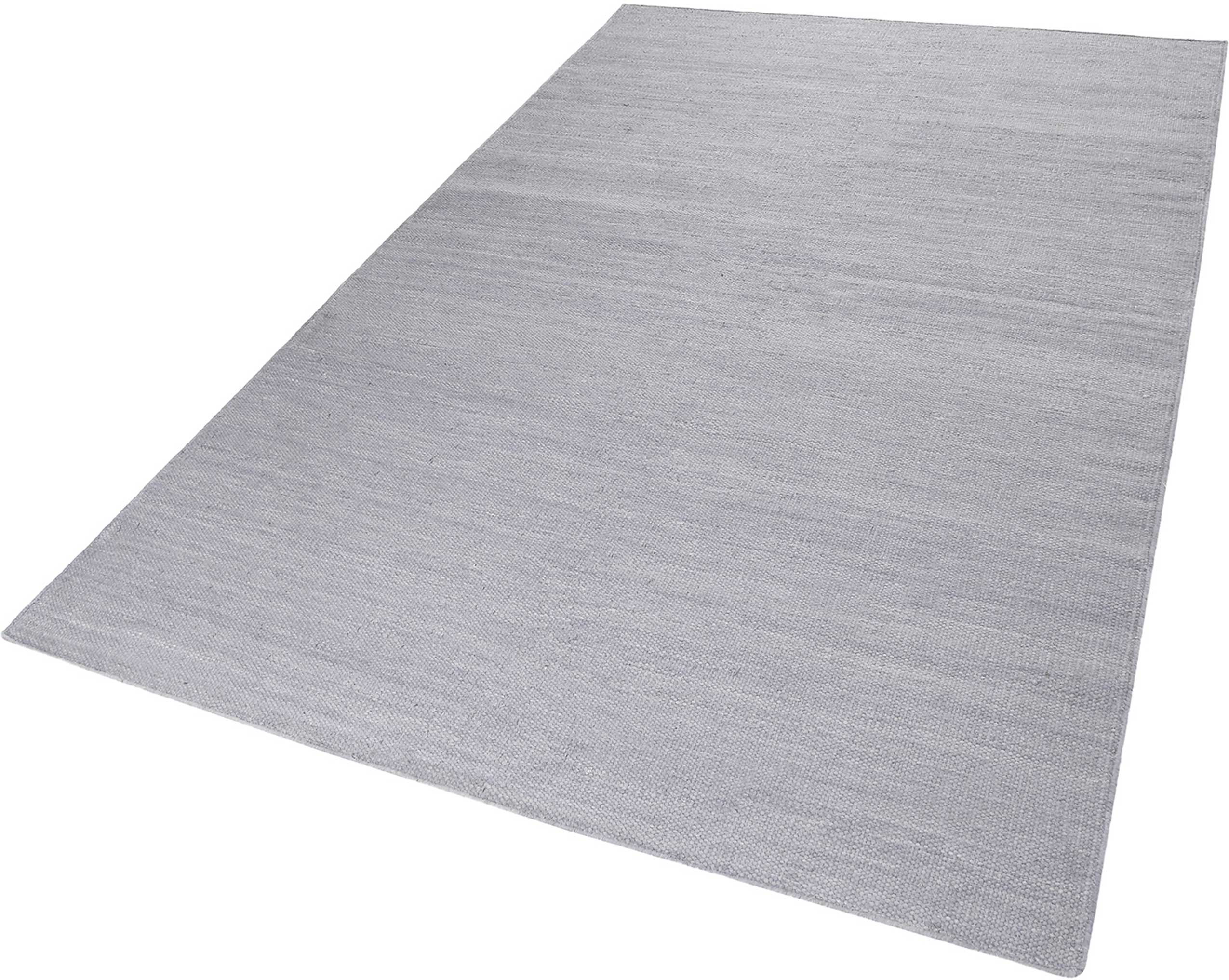 Esprit Kurzflor Teppich Grau aus Baumwolle "Rainbow Kelim"