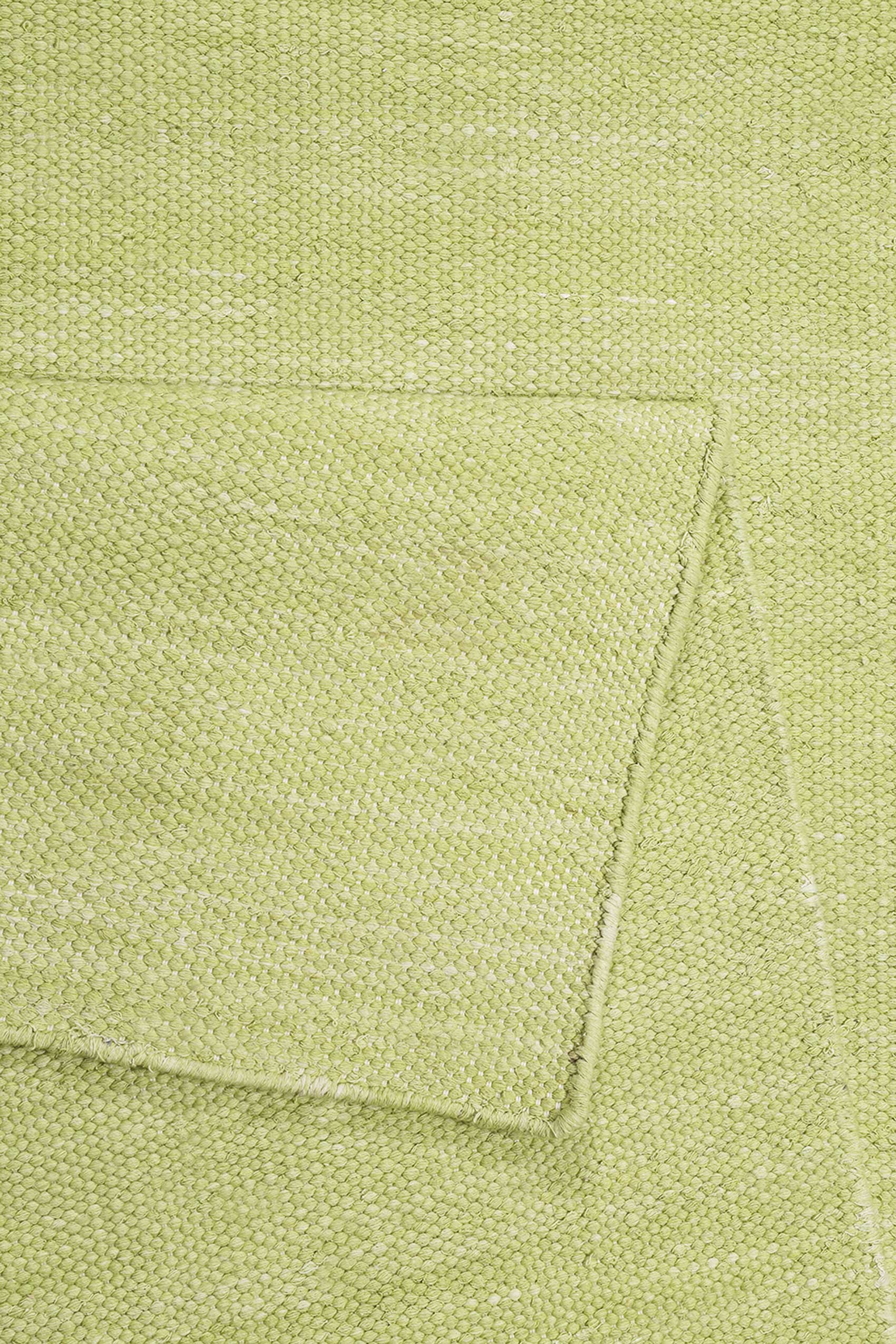 Esprit Kurzflor Teppich Grün aus Baumwolle "Rainbow Kelim"