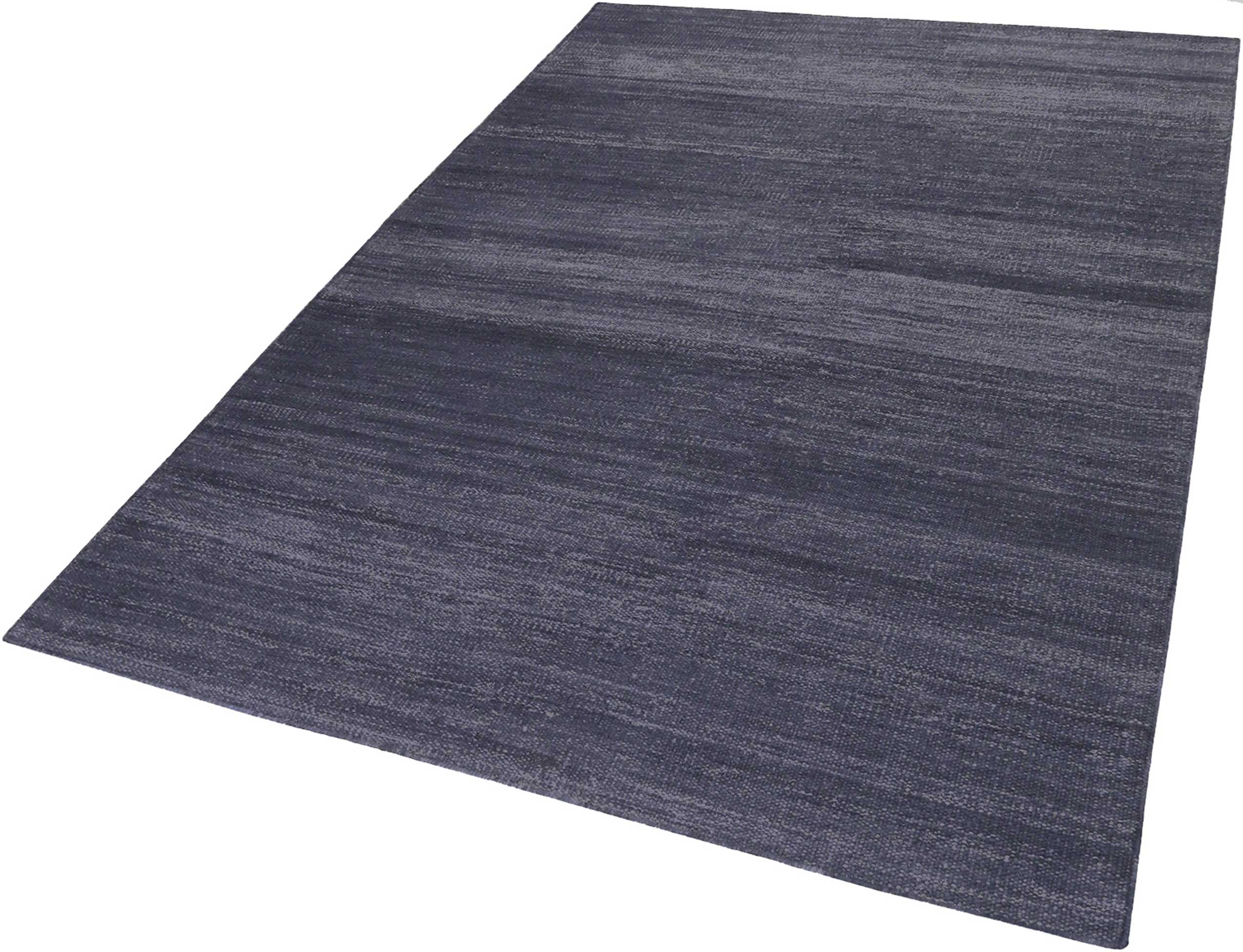 Esprit Kurzflor Teppich Anthrazit aus Baumwolle "Rainbow Kelim"