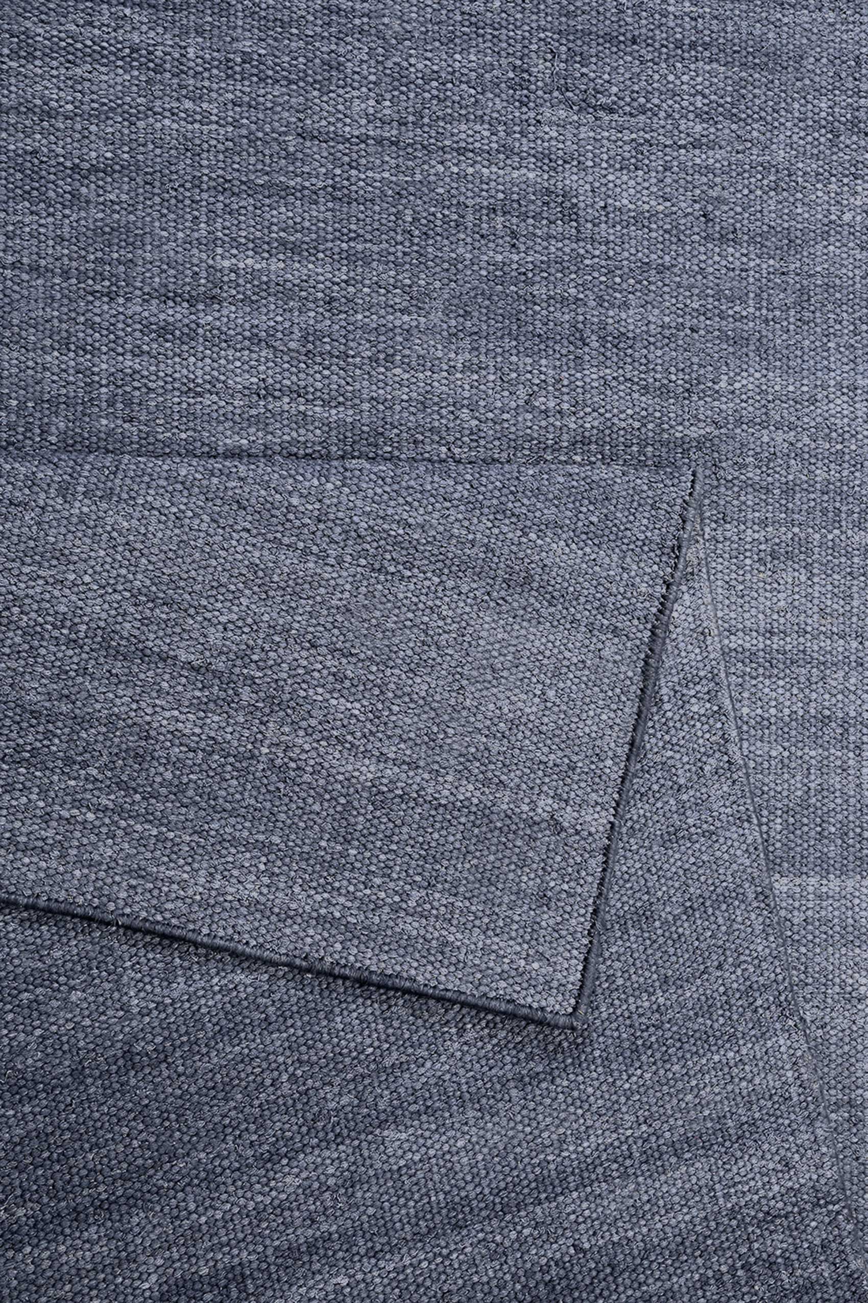 Esprit Kurzflor Teppich Blau Grau aus Baumwolle "Rainbow Kelim"