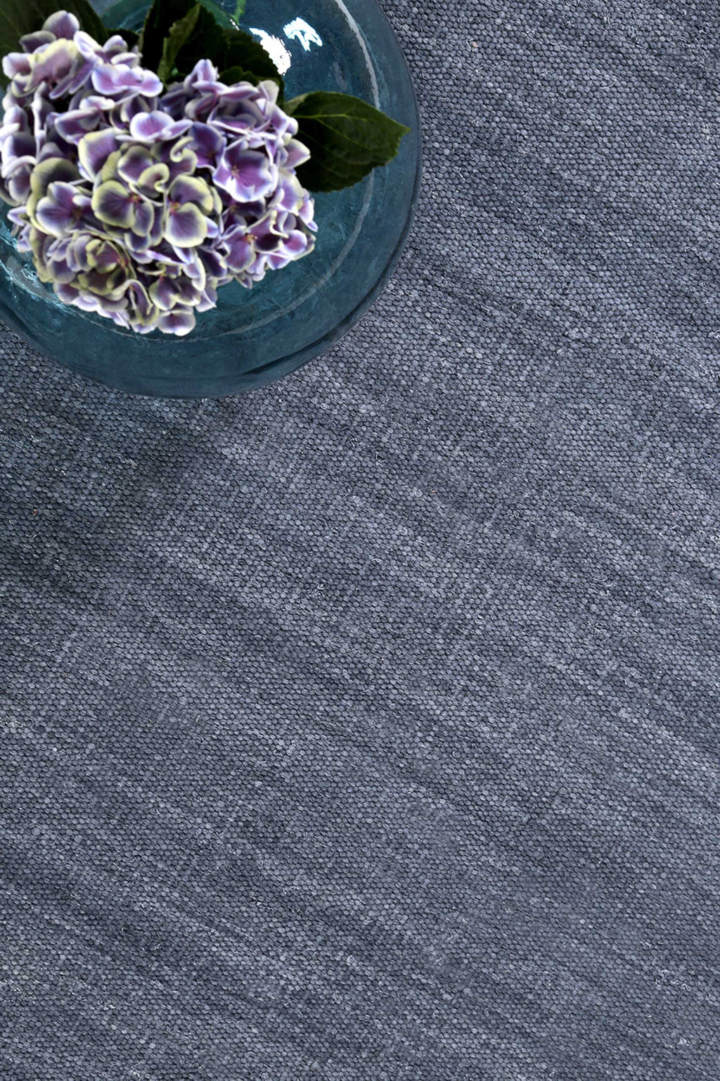 Esprit Kurzflor Teppich Blau Grau aus Baumwolle "Rainbow Kelim"