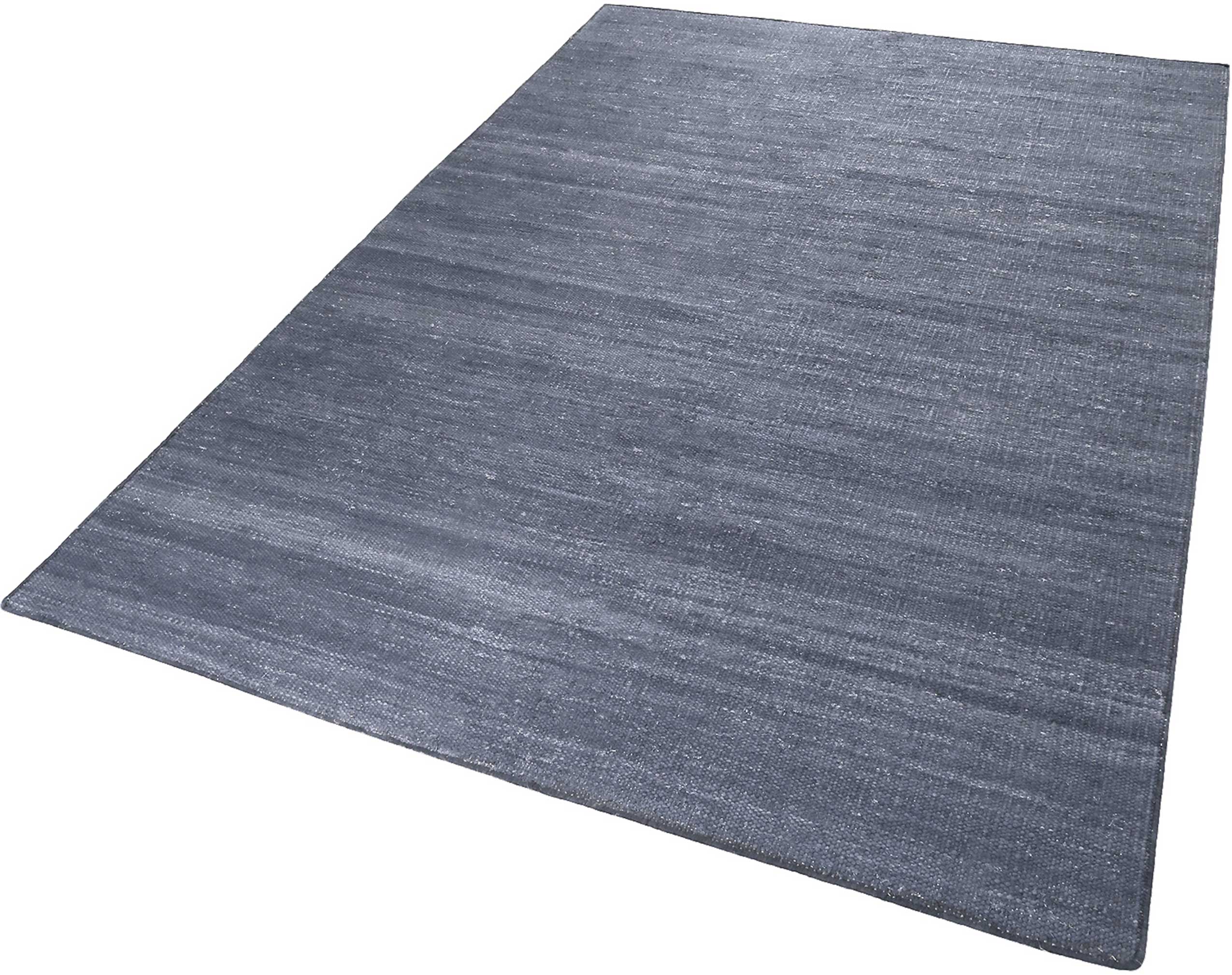 Esprit Kurzflor Teppich Blau Grau aus Baumwolle "Rainbow Kelim"