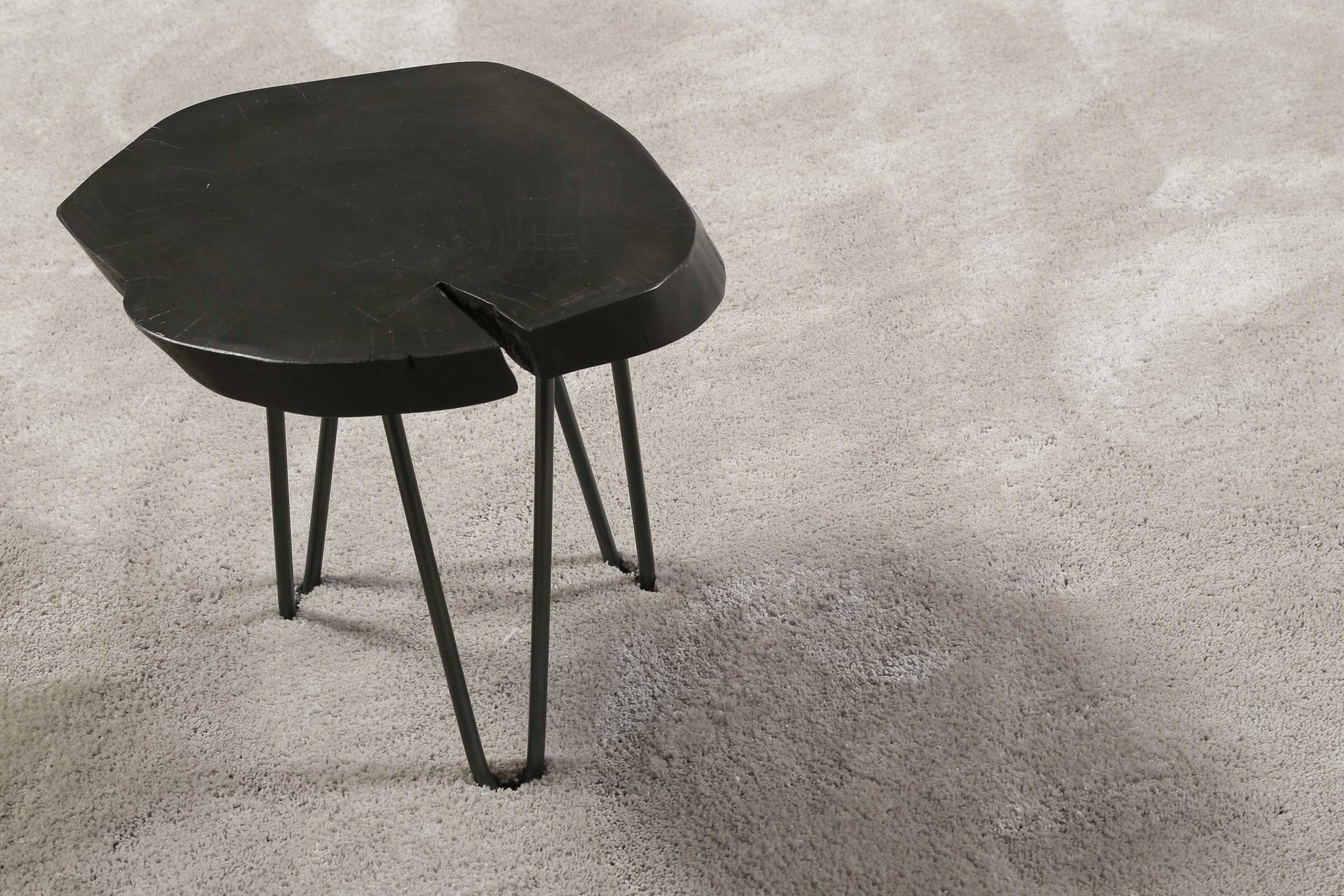 Esprit Teppich Rund Hellgrau Creme Hochflor "Relaxx"