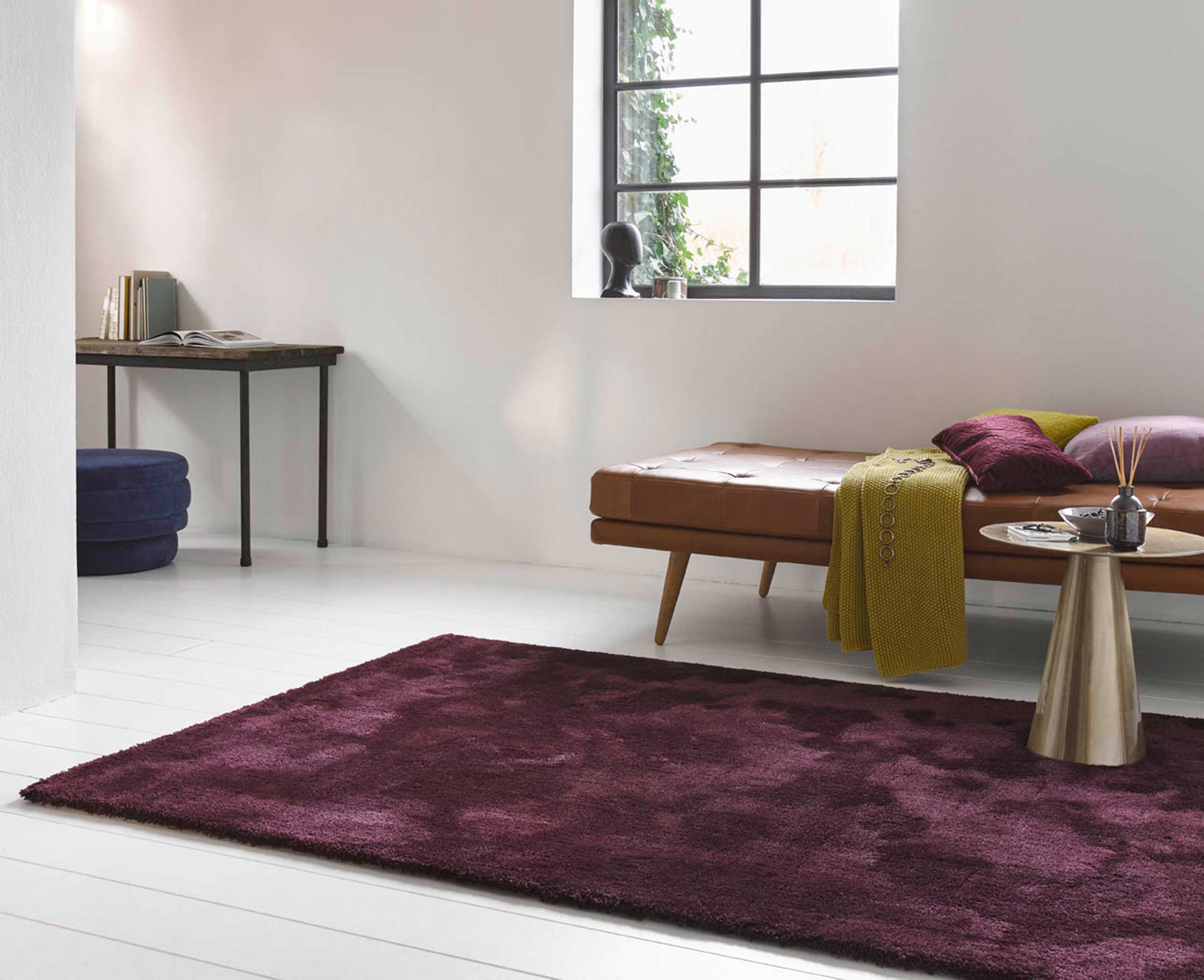 Esprit Teppich Bordeaux Rot Hochflor "Relaxx"