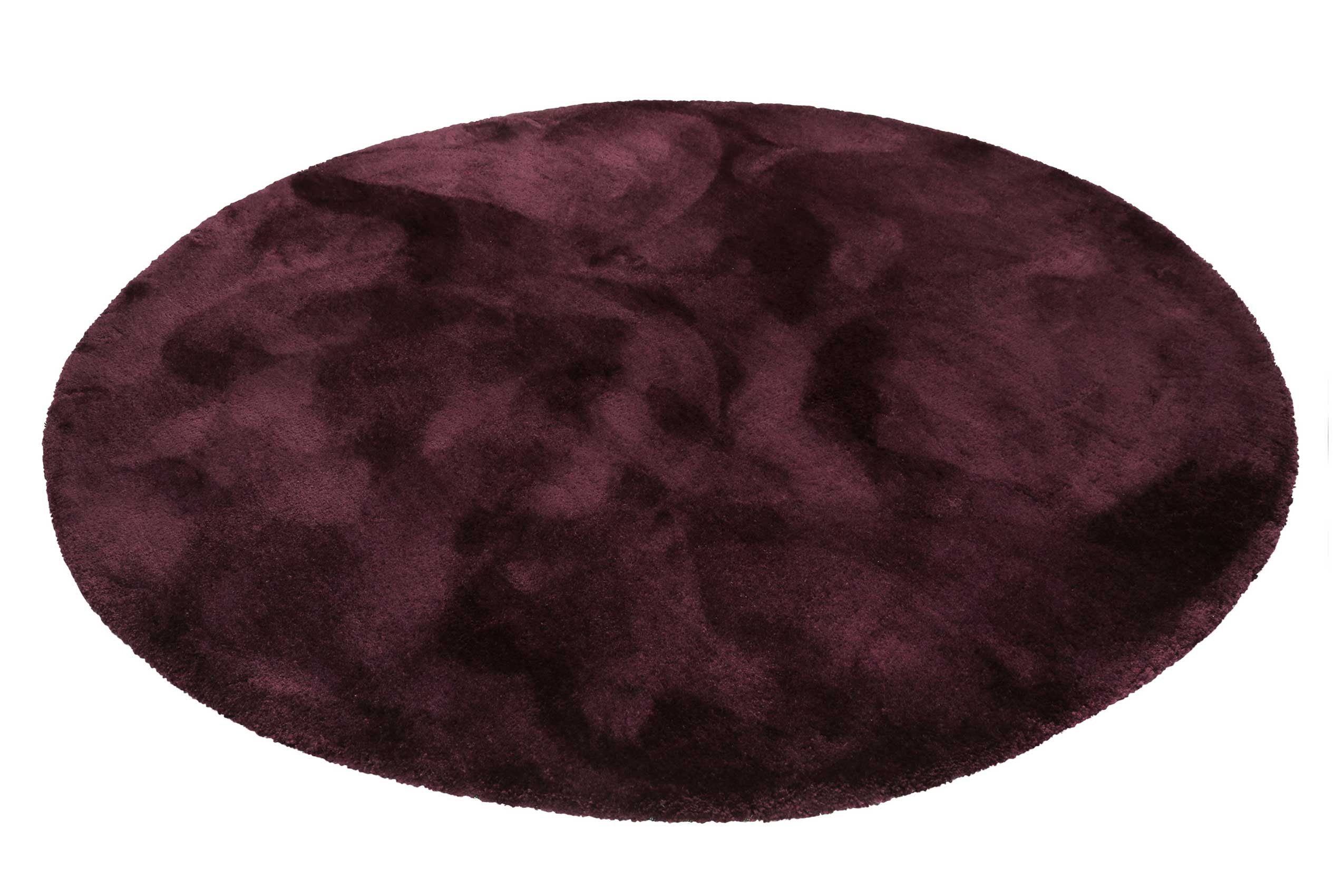 Esprit Teppich Rund Bordeaux Rot Hochflor "Relaxx"