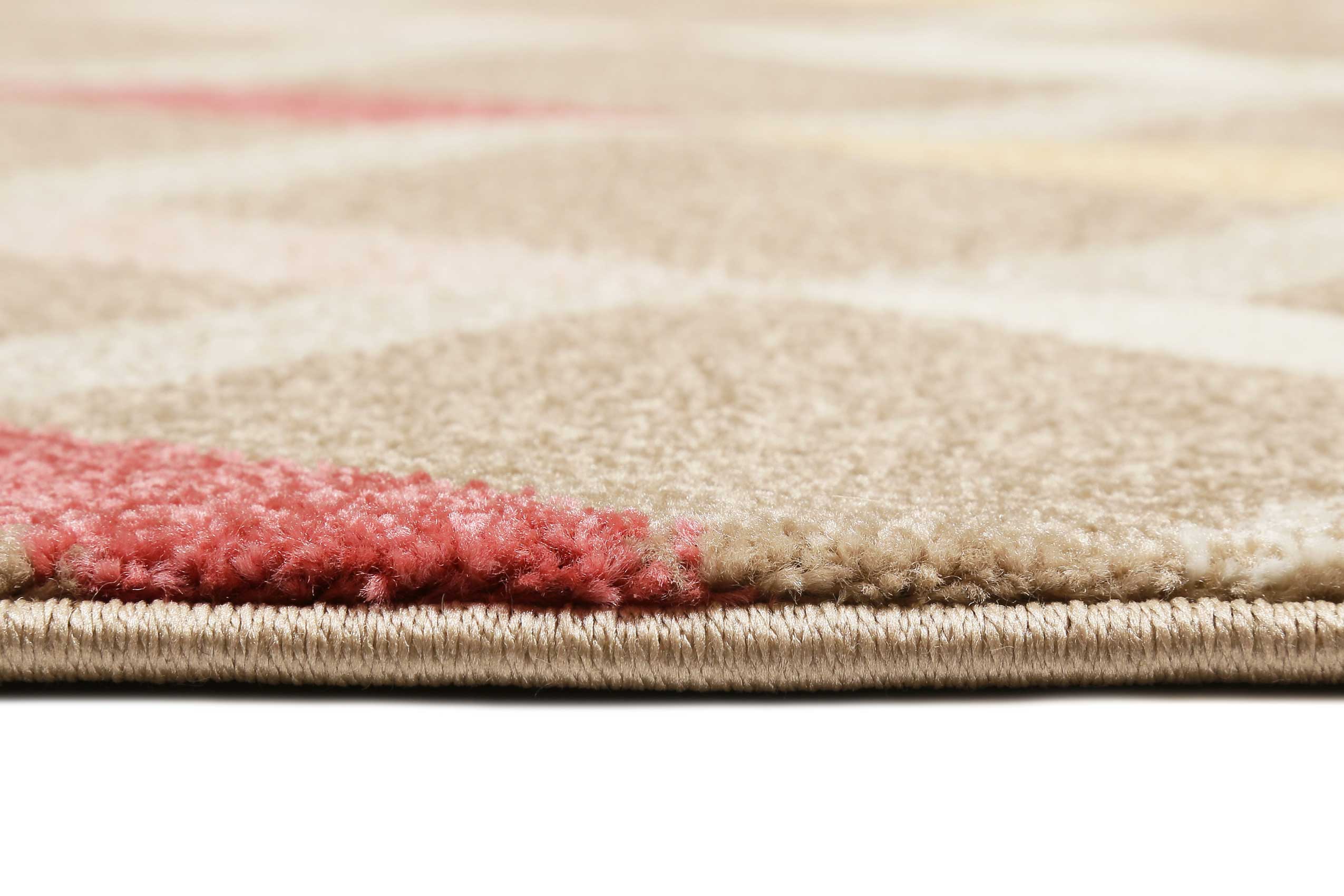 Esprit Teppich Beige Braun Rot Kurzflor "Rica"