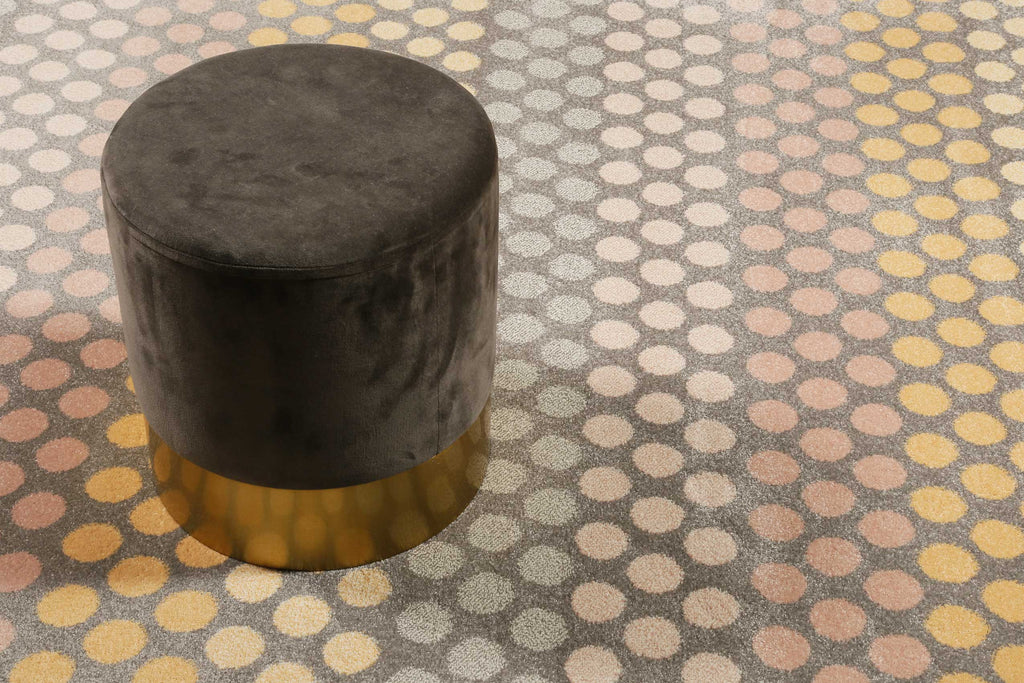 Esprit Teppich Taupe Gelb Rosa Kurzflor "Spotted Stripe"