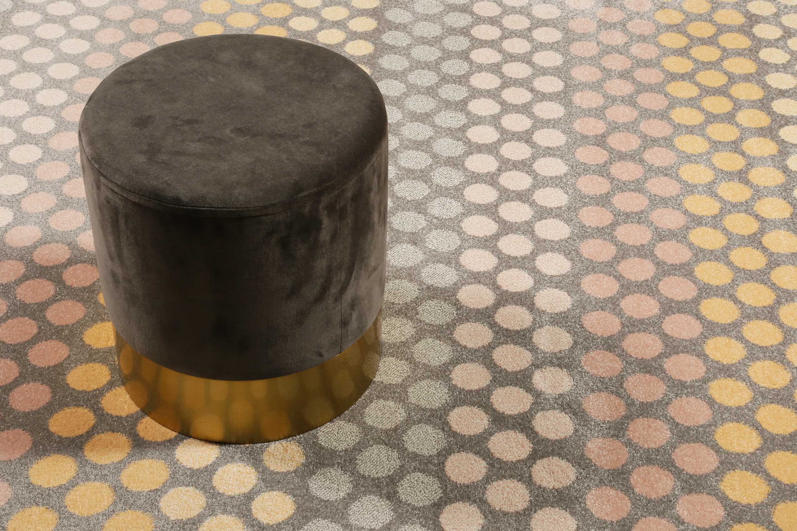 Esprit Teppich Taupe Gelb Rosa Kurzflor "Spotted Stripe"