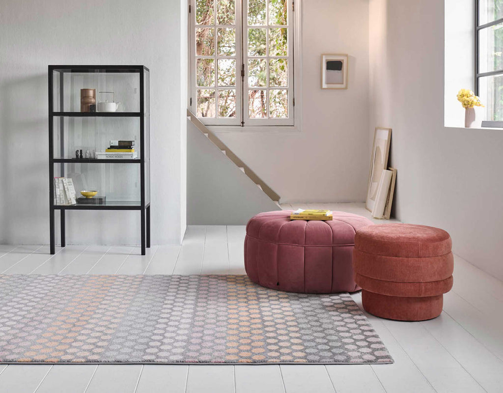 Esprit Teppich Taupe Gelb Rosa Kurzflor "Spotted Stripe"