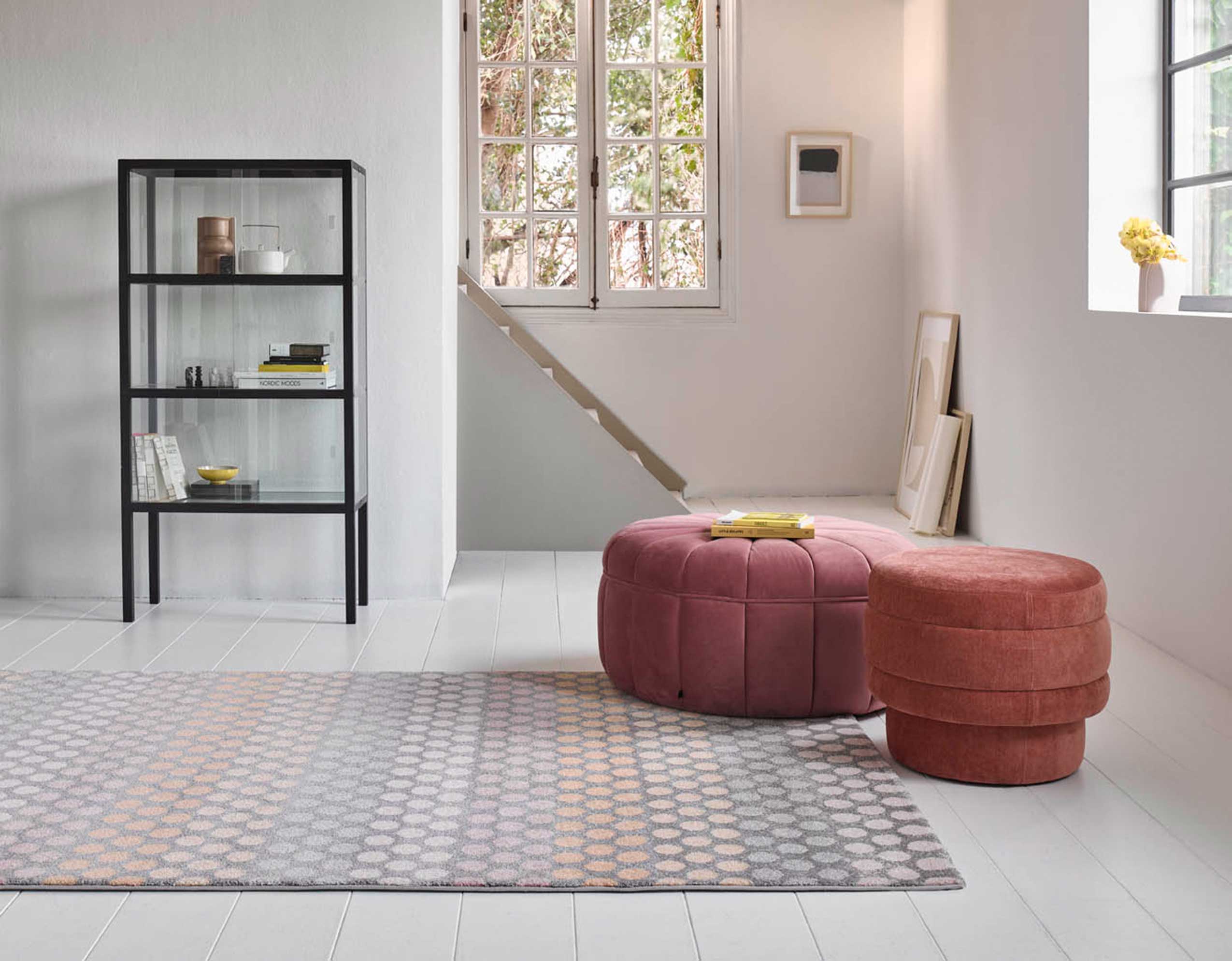 Esprit Teppich Taupe Gelb Rosa Kurzflor "Spotted Stripe"
