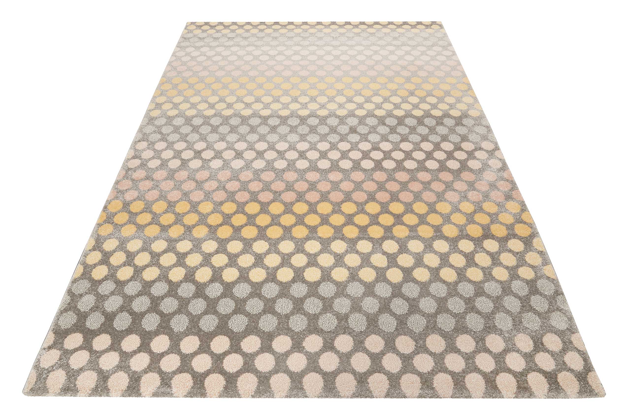 Esprit Teppich Taupe Gelb Rosa Kurzflor "Spotted Stripe"