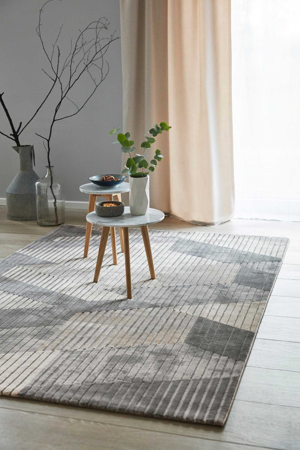 Esprit Teppich Grau Taupe Kurzflor "Tamo"