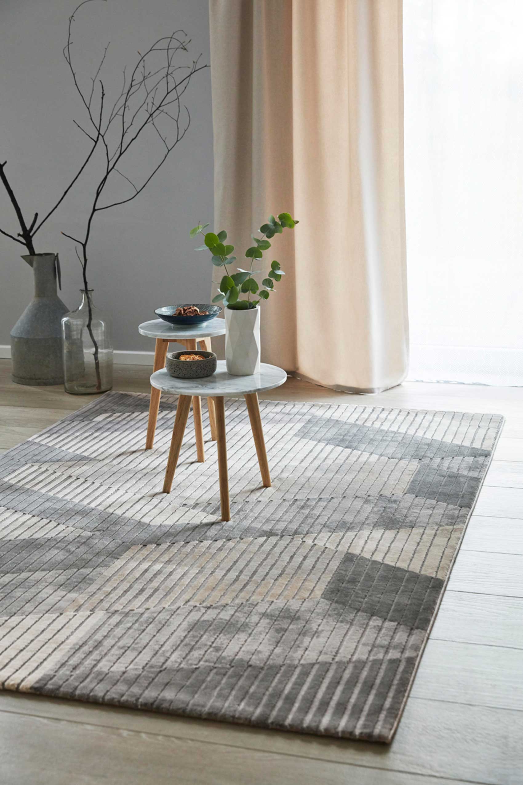Esprit Teppich Grau Taupe Kurzflor "Tamo"